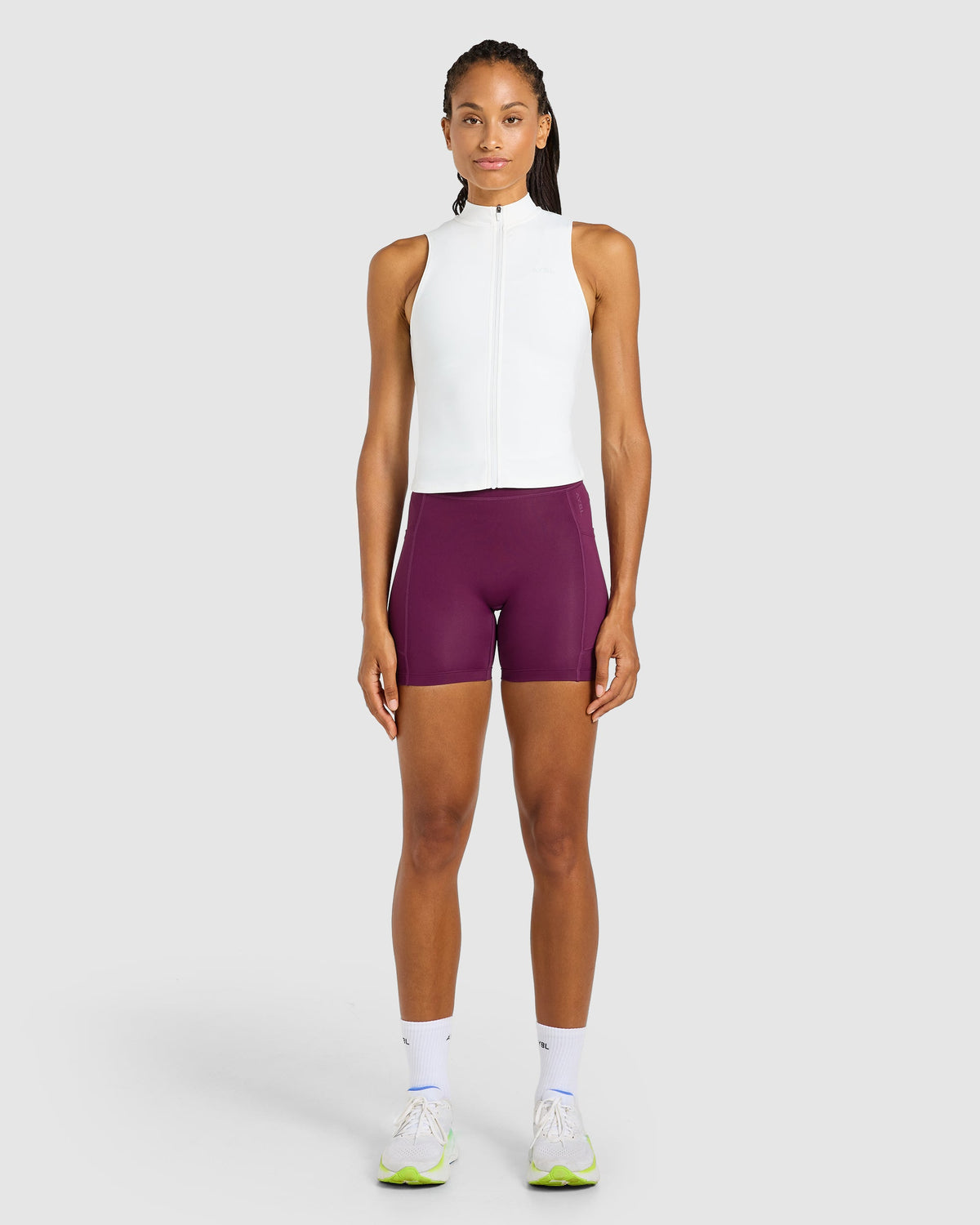 Run Sleeveless Zip Up Jacket - Wit