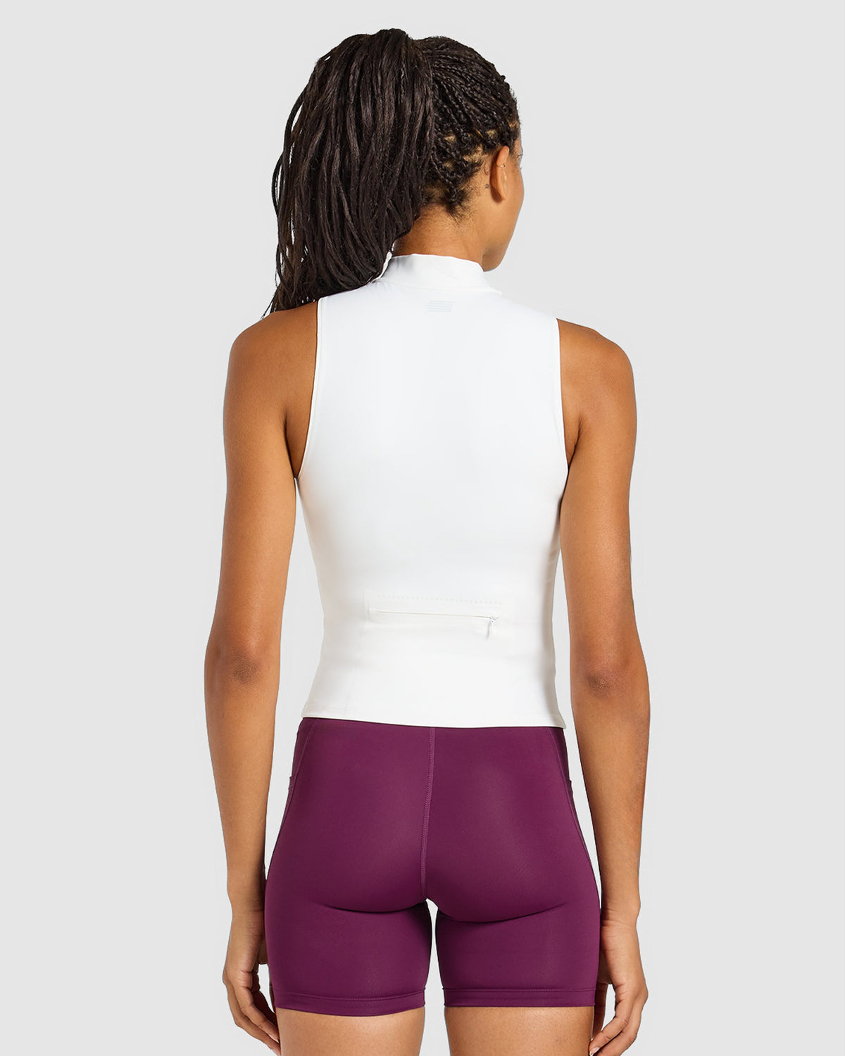 Run Sleeveless Zip Up Jacket - Wit