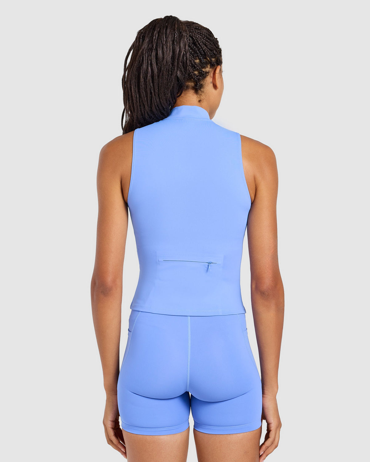 Run Sleeveless Zip Up Jacket - Cornflower Blauw