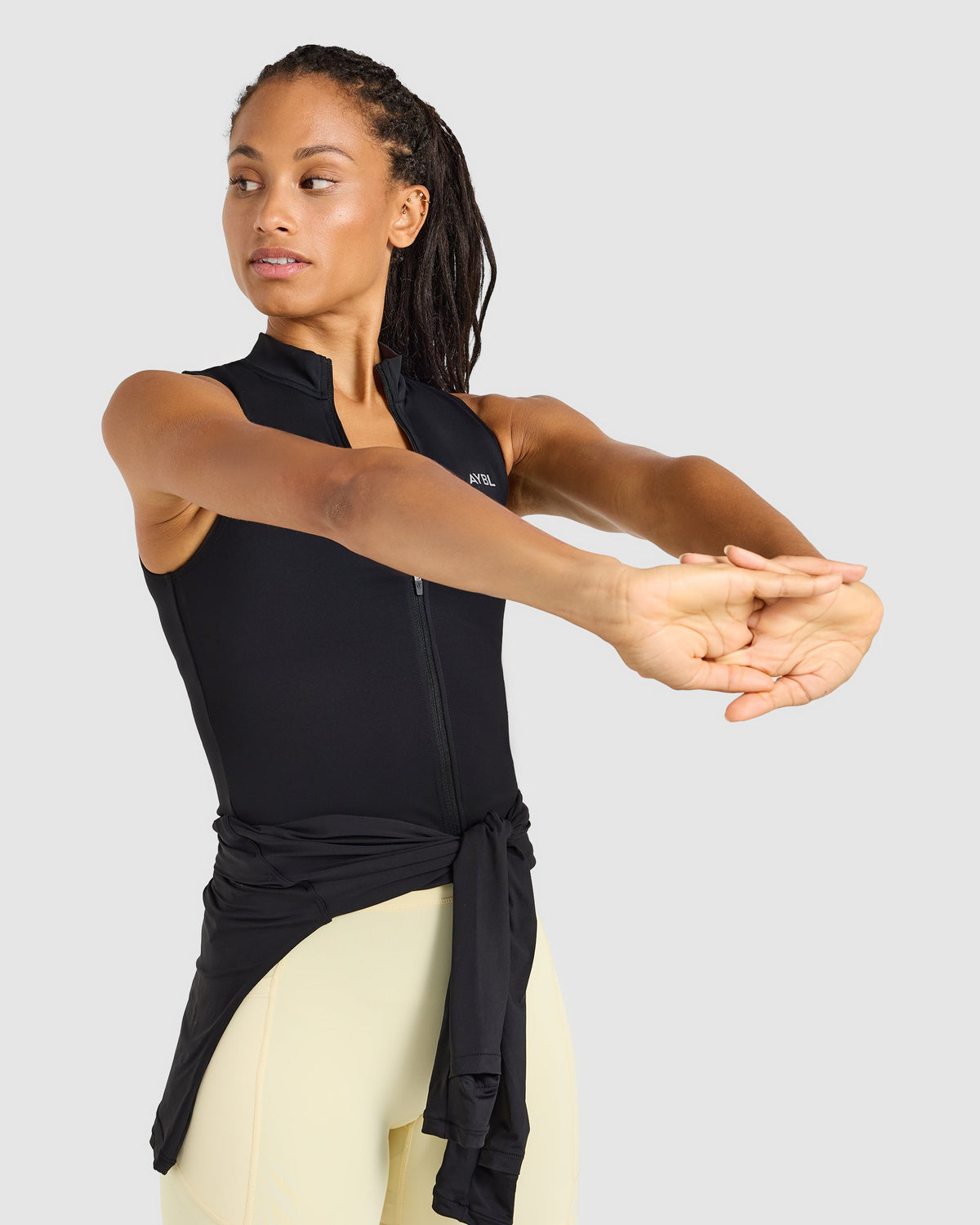 Run Sleeveless Zip Up Jacket - Zwart