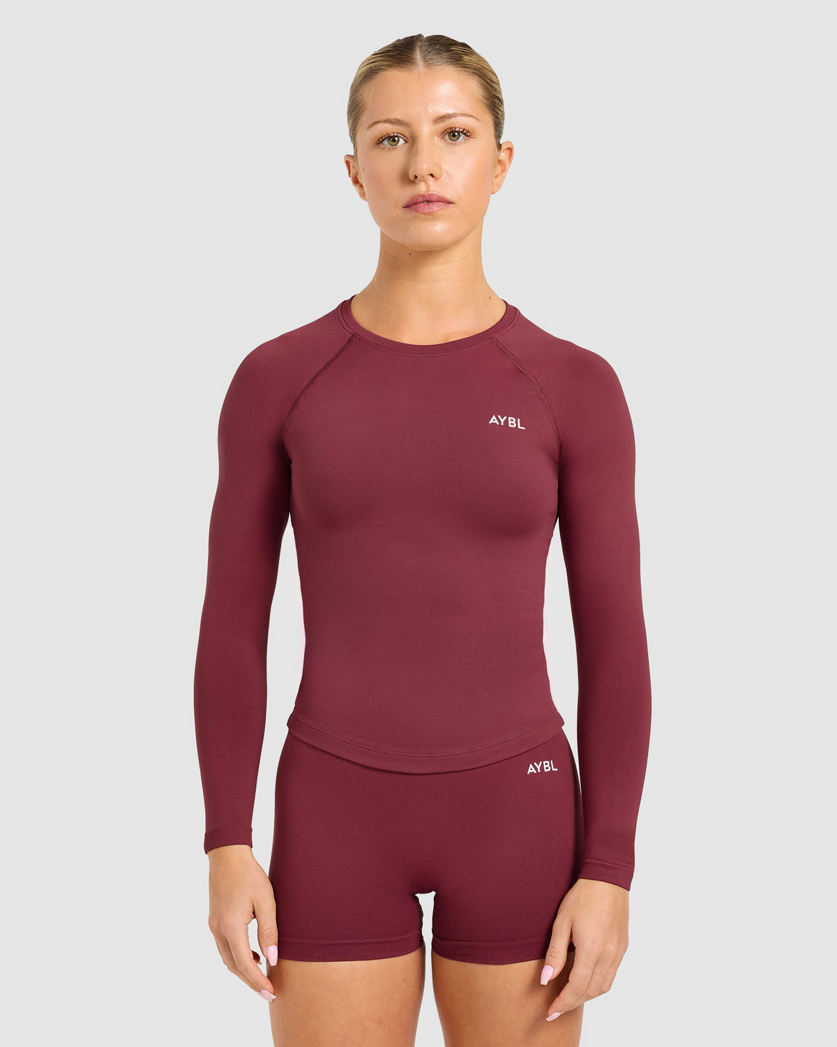Enhance Seamless Long Sleeve Top - Mahogany Rood