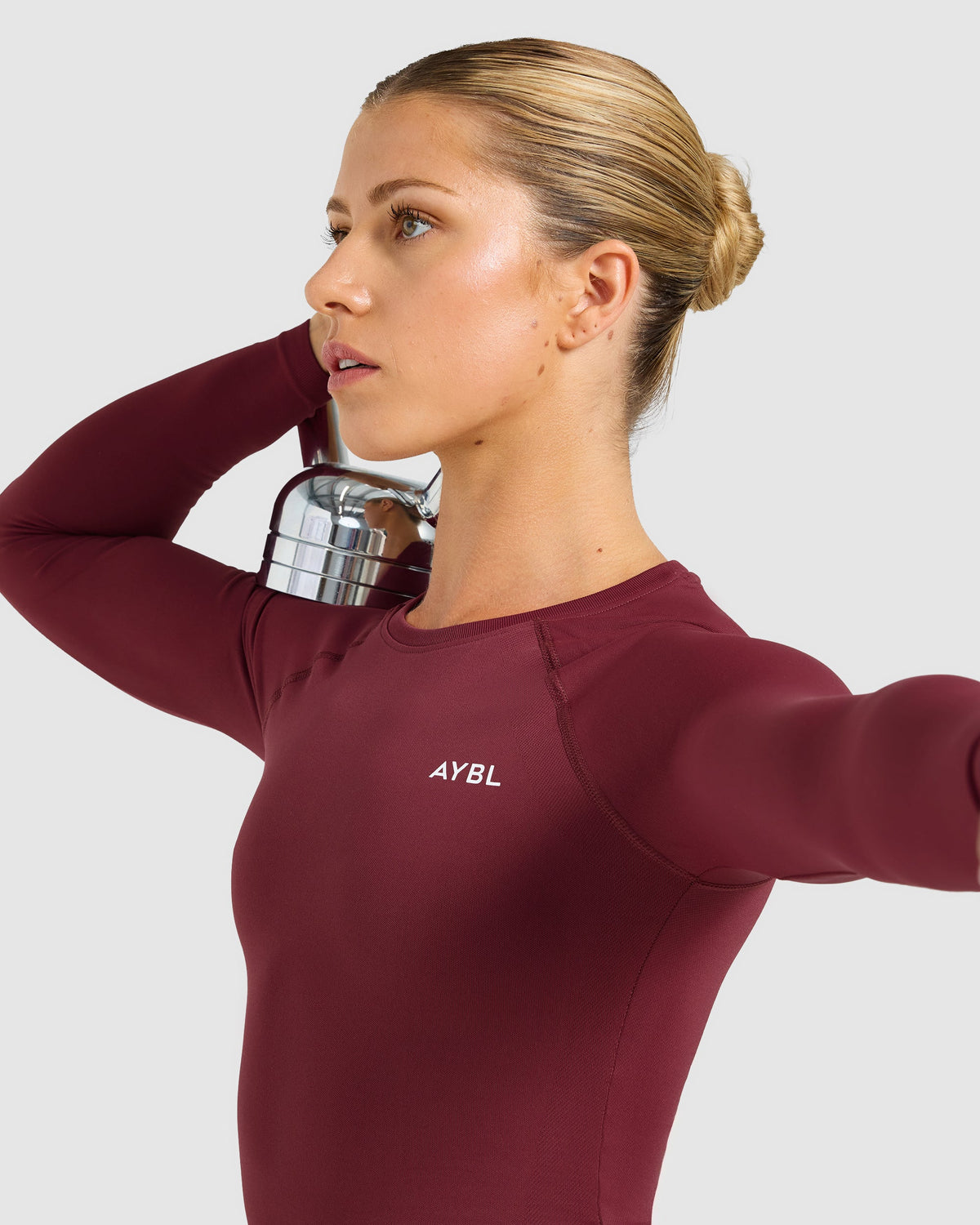 Enhance Seamless Long Sleeve Top - Mahogany Rood