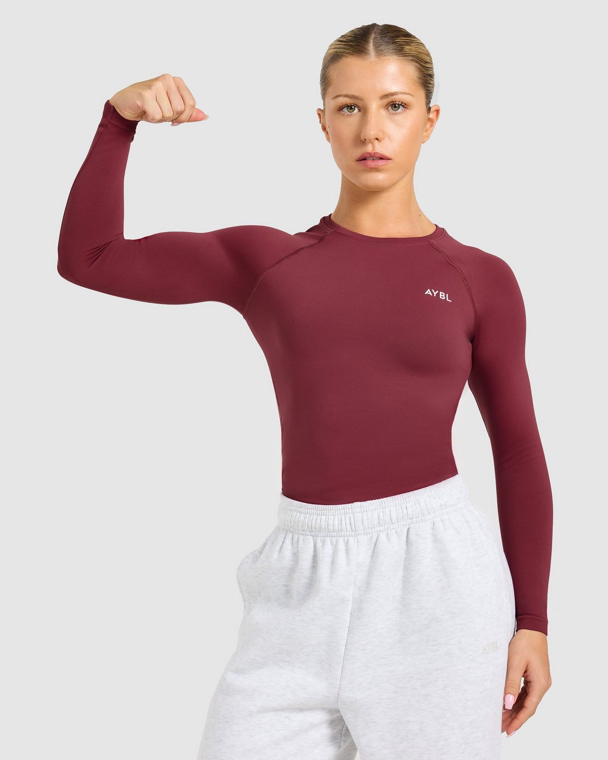 Enhance Seamless Long Sleeve Top - Mahogany Rood
