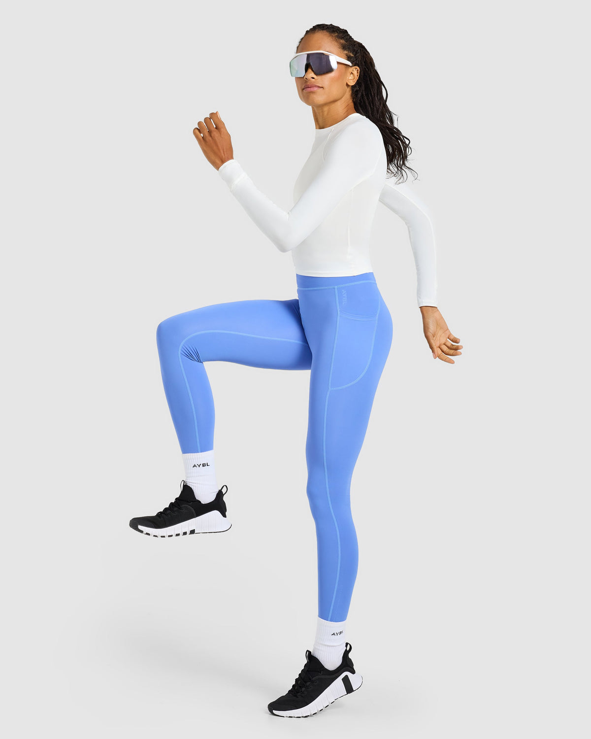 Run Pocket Leggings - Cornflower Blauw
