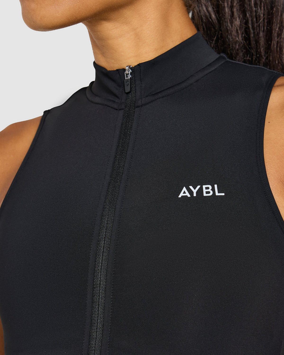 Run Sleeveless Zip Up Jacket - Zwart