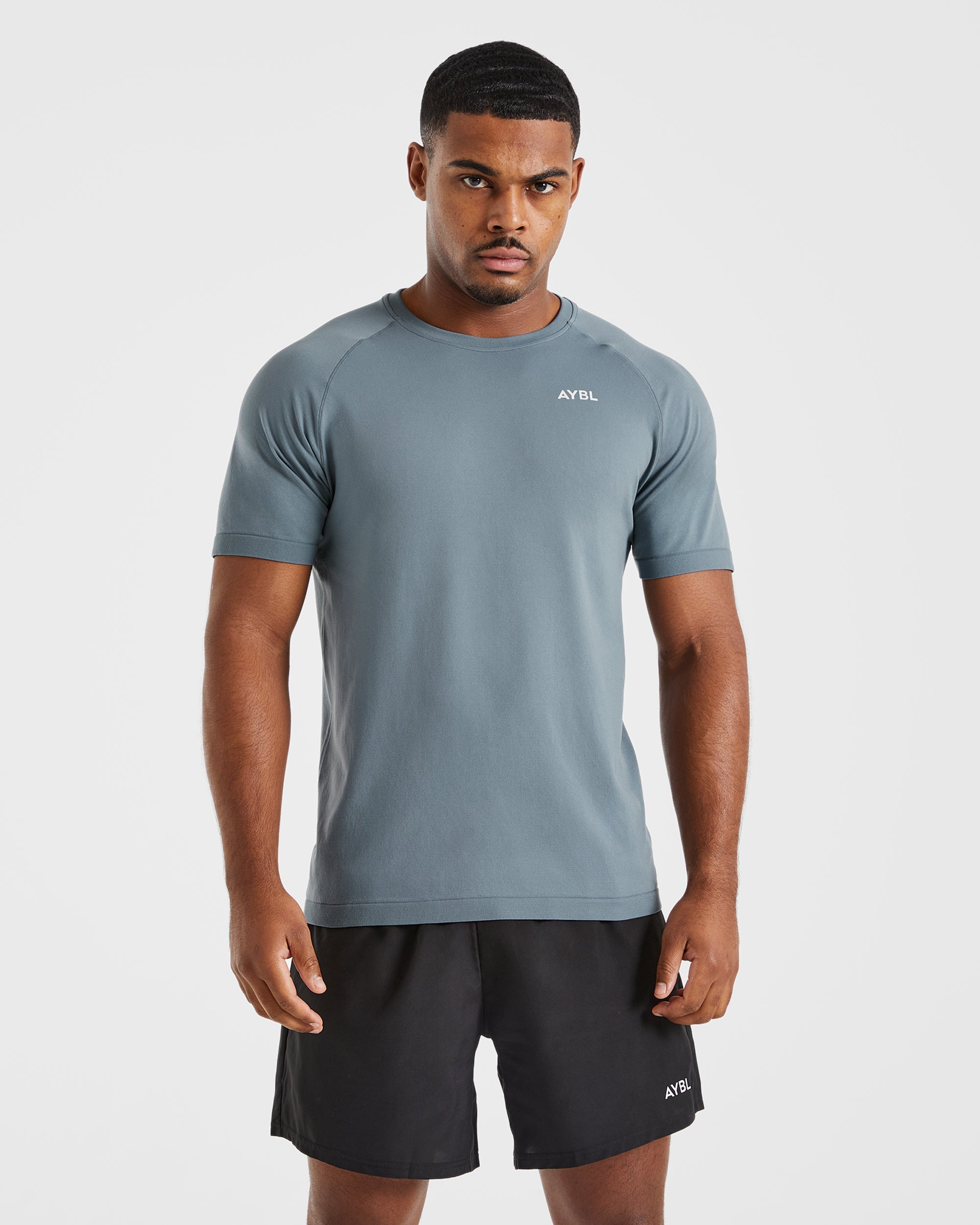 Ascend Seamless T Shirt - Slate Blauw