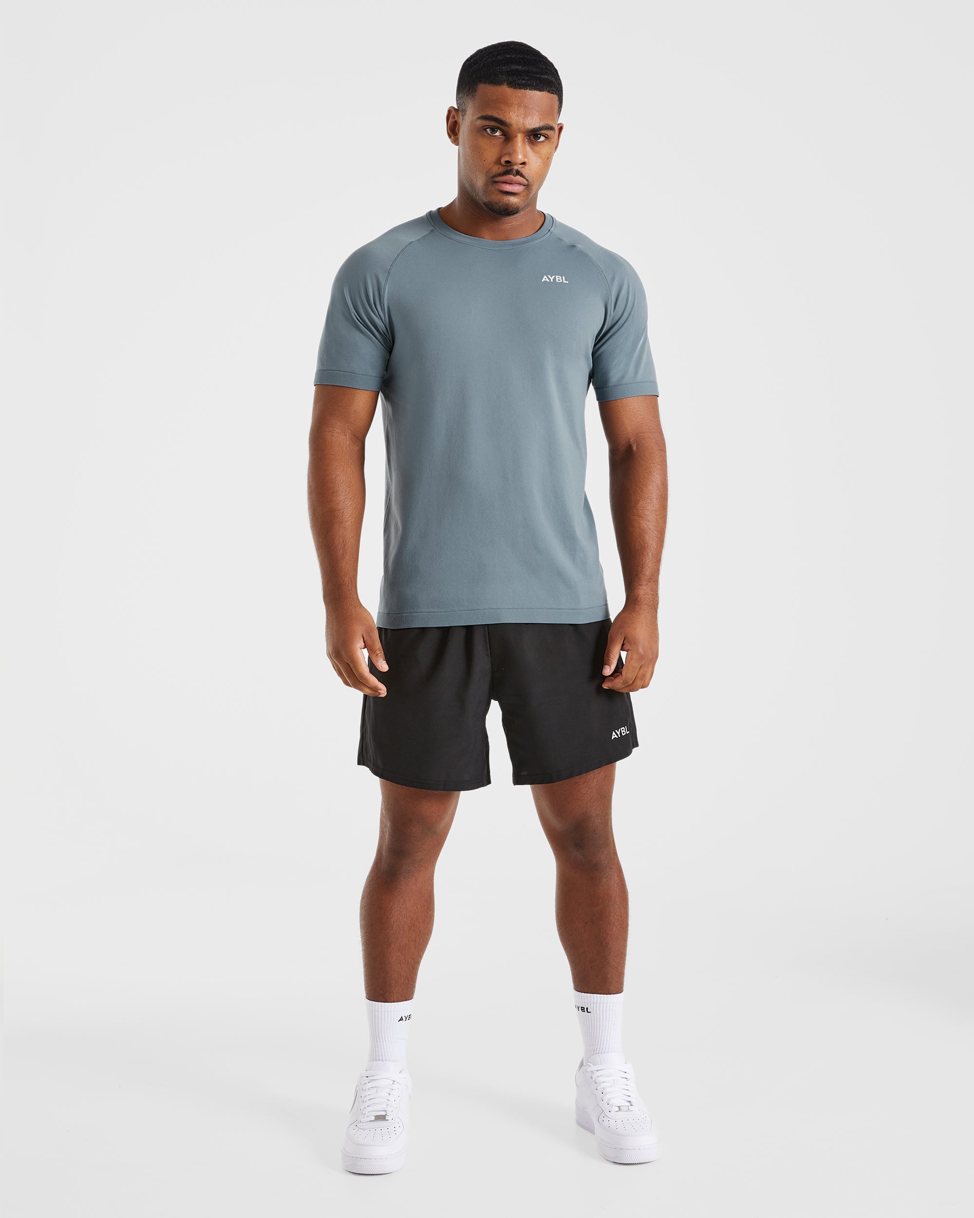 Ascend Seamless T Shirt - Slate Blauw