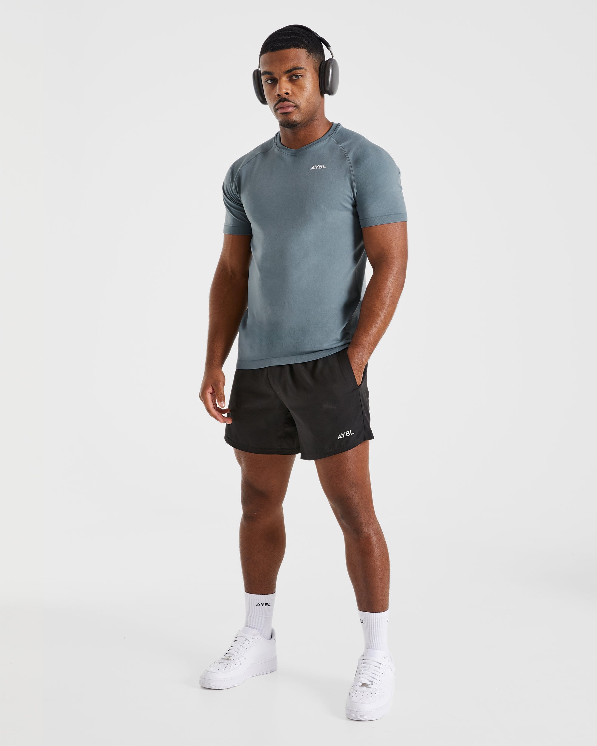 Ascend Seamless T Shirt - Slate Blauw