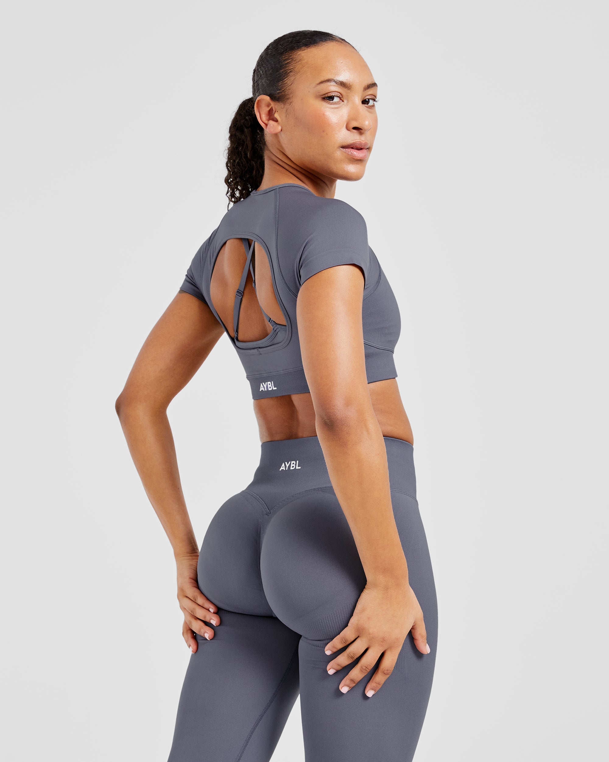 Adapt Seamless Crop Top - Slate