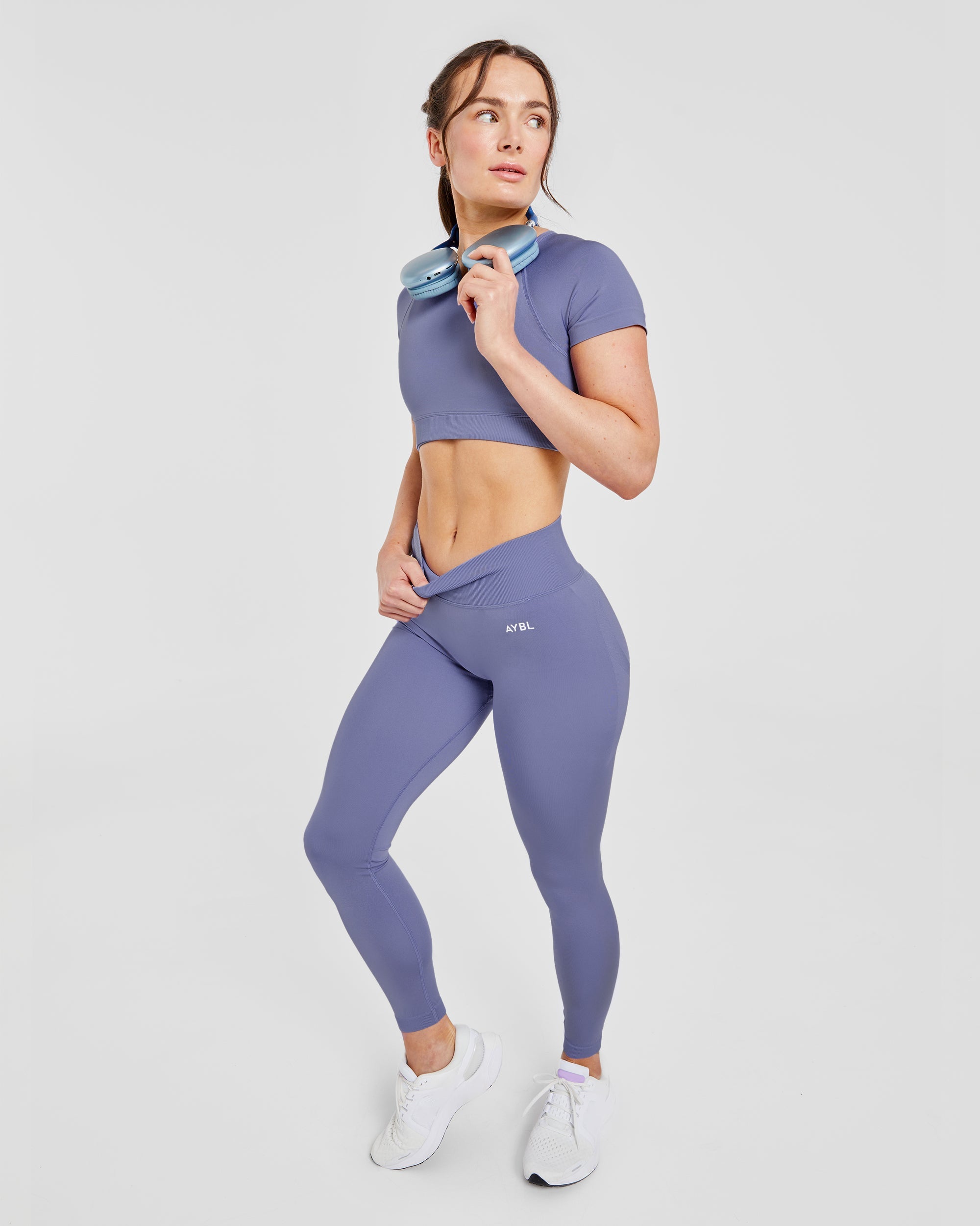 Adapt Seamless Crop Top - Iris Blauw