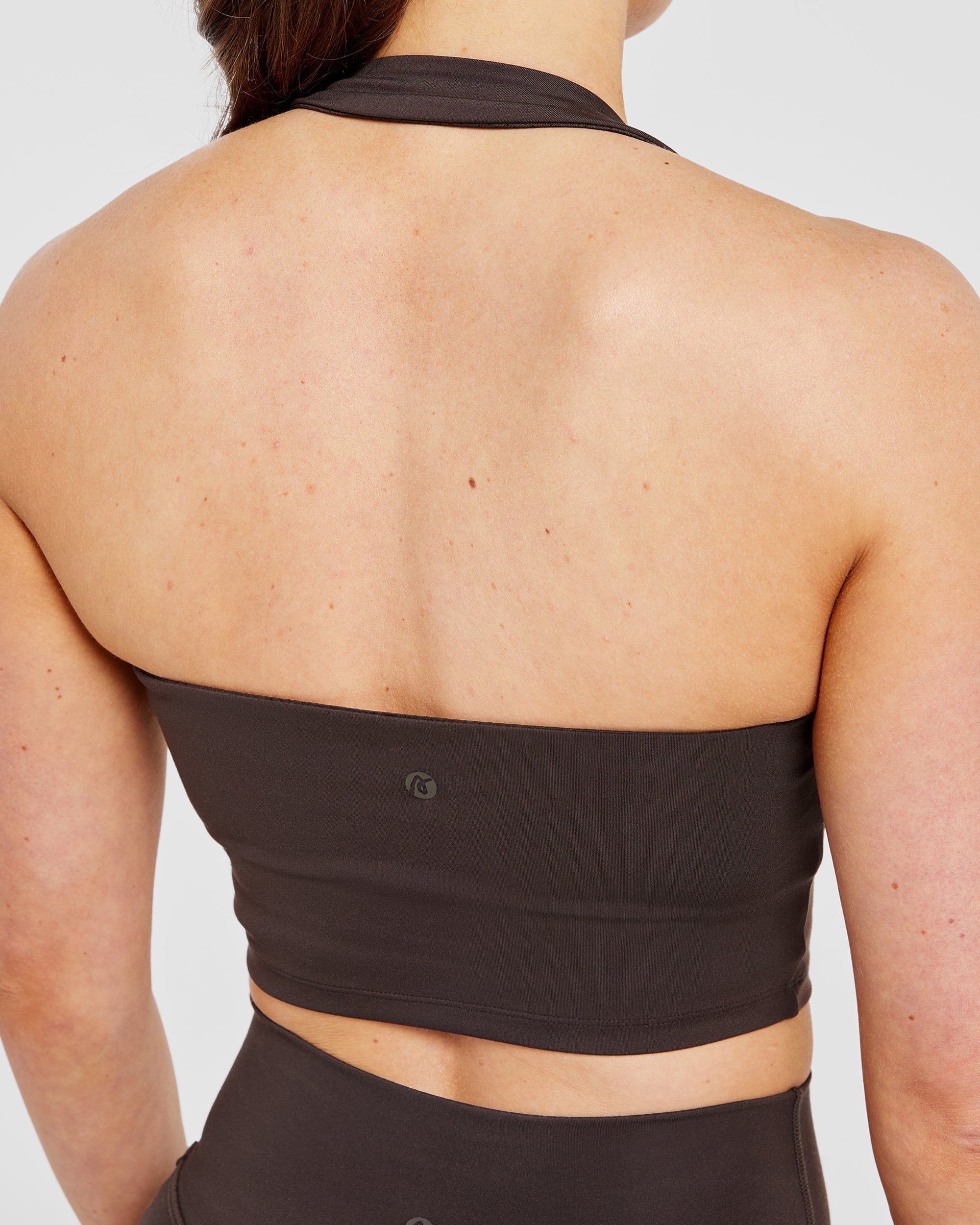 Staple Halterneck Crop Top -  Coffee Bruin