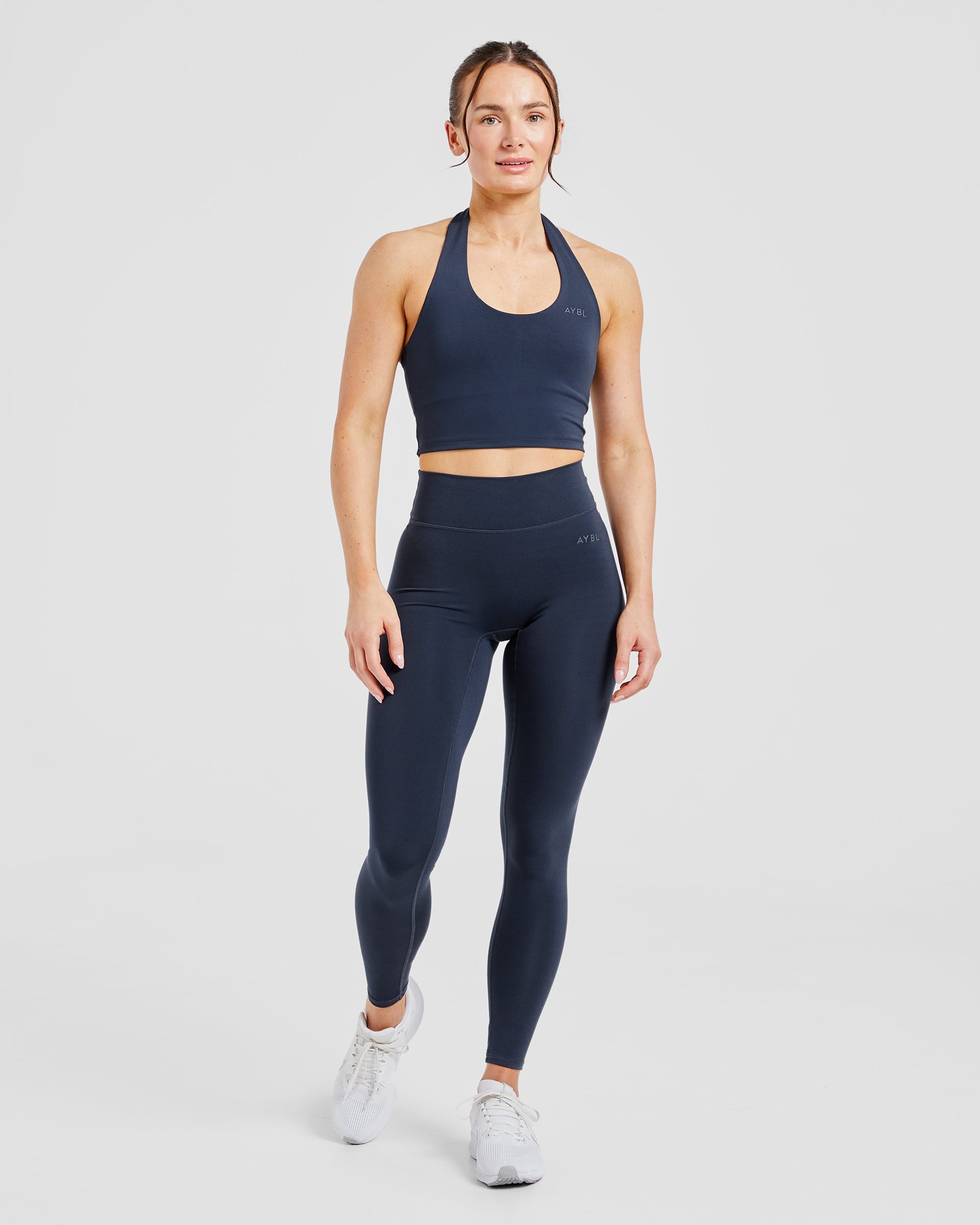 Staple Halterneck Crop Top -  Navy