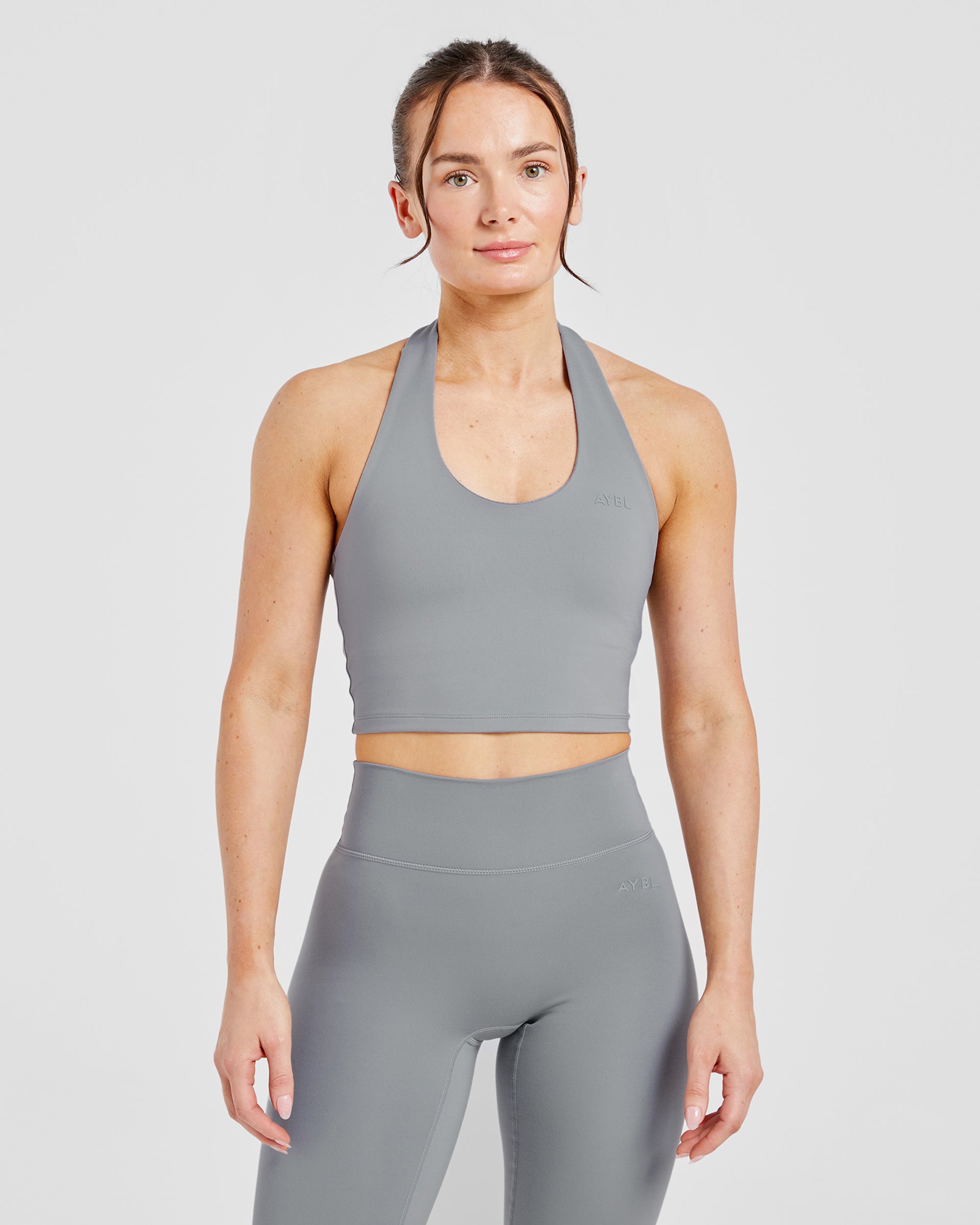 Staple Halterneck Crop Top -  Grijs