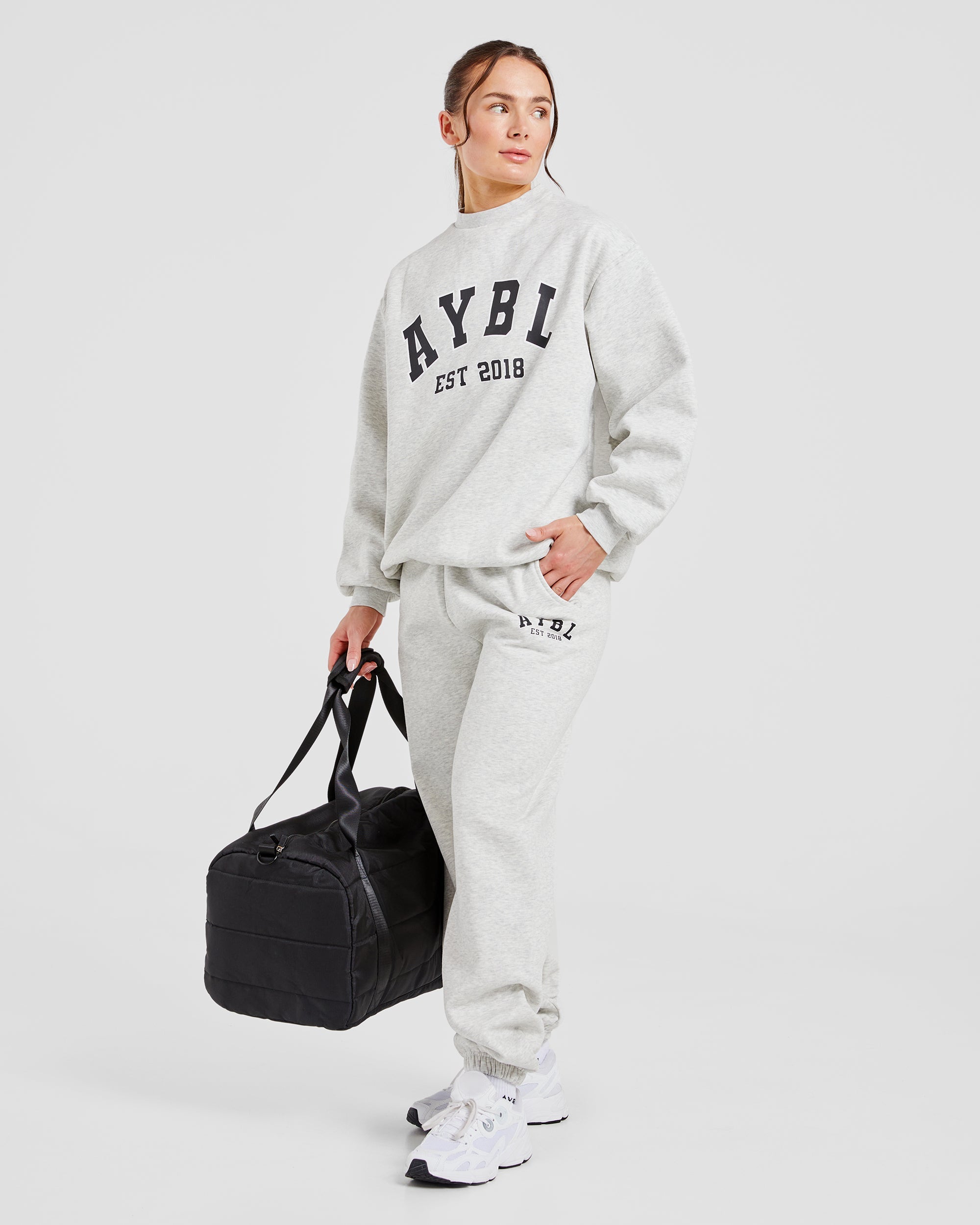 Varsity Graphic Oversized Sweatshirt - Grijs Marl