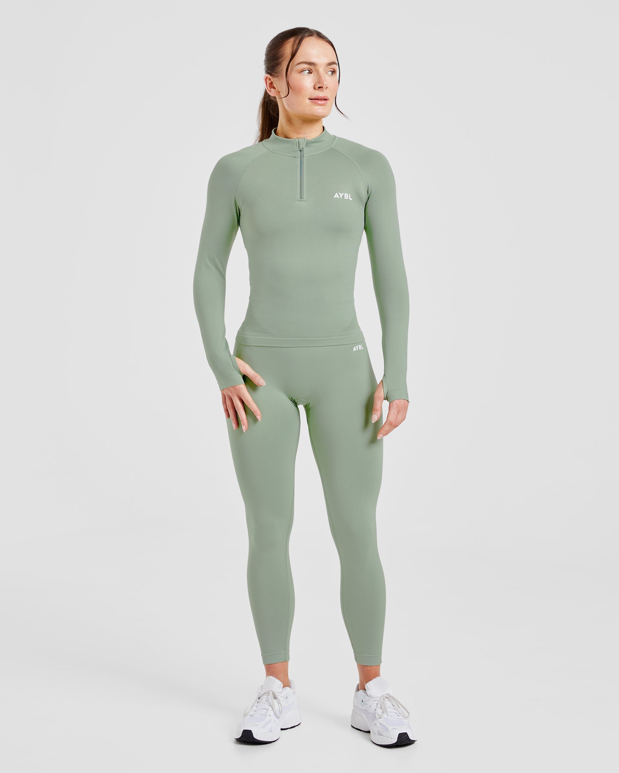 Empower Seamless 1/2 Zip Jacket - Grove Groen