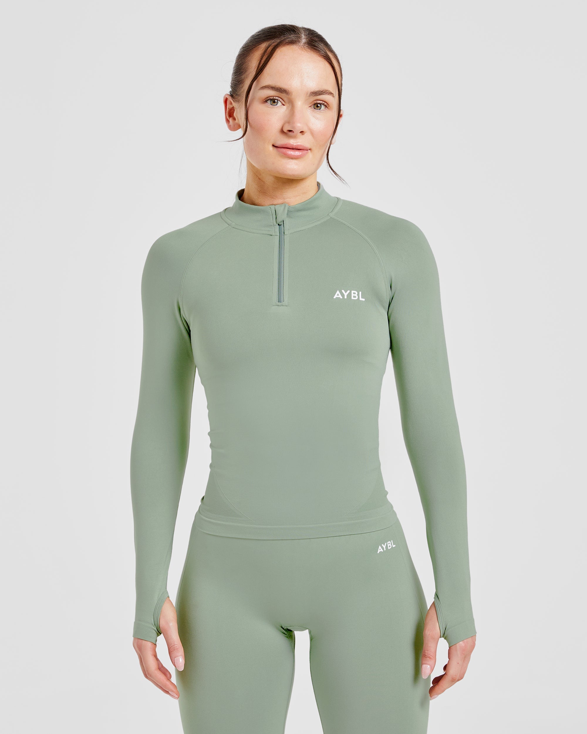 Empower Seamless 1/2 Zip Jacket - Grove Groen