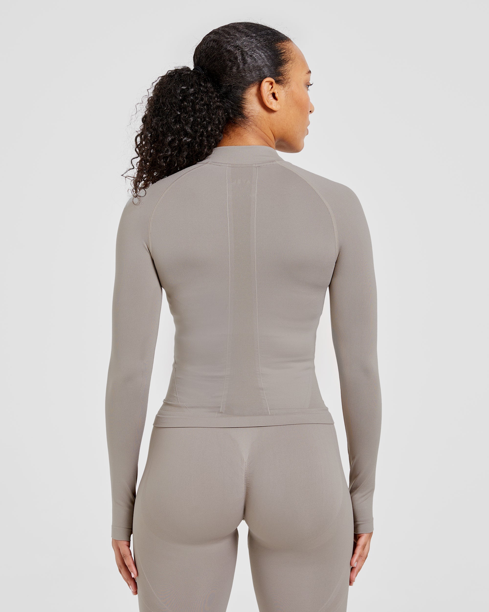 Empower Seamless Full Zip Jacket - Taupe