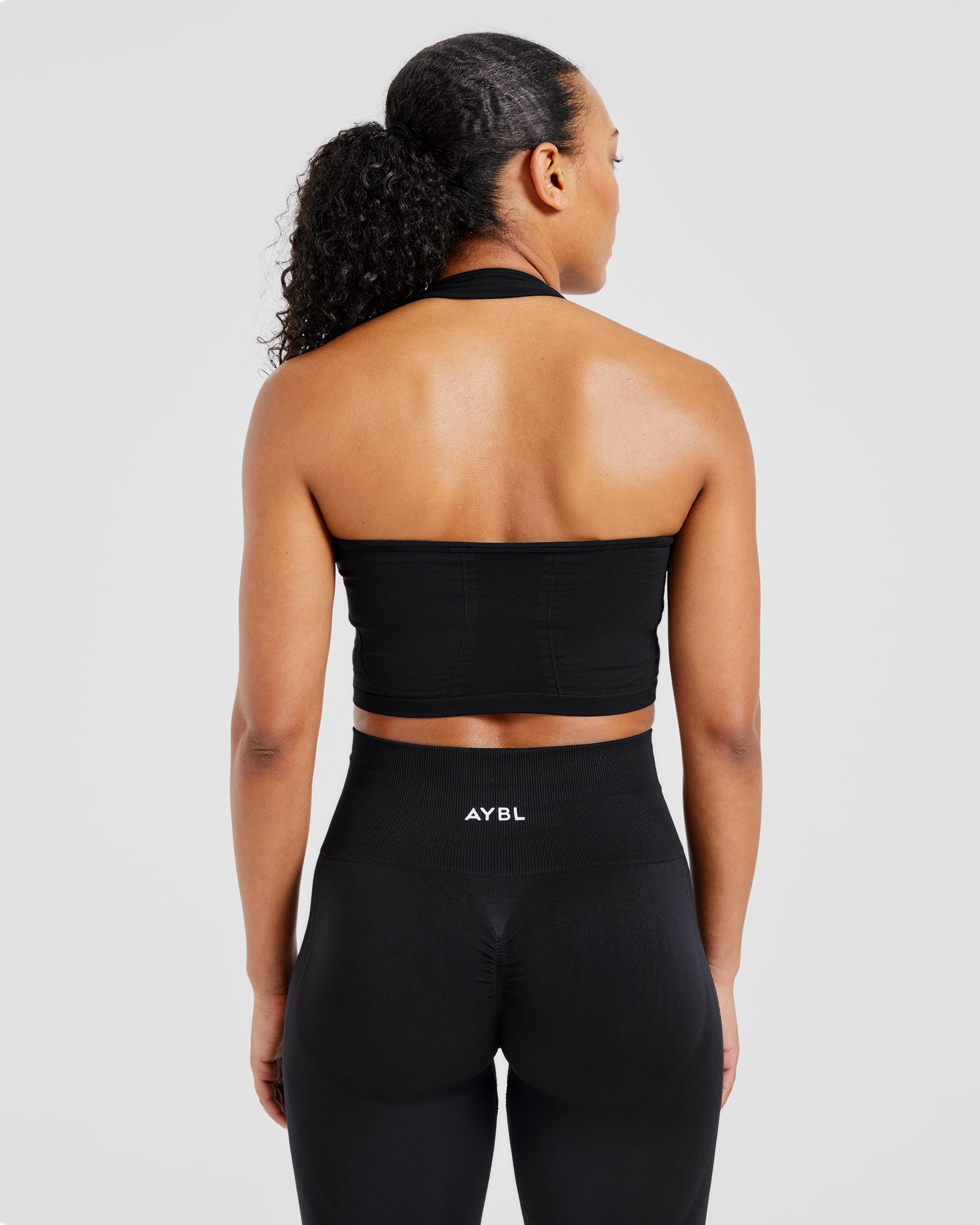 Empower Seamless Halterneck Crop Top - Zwart