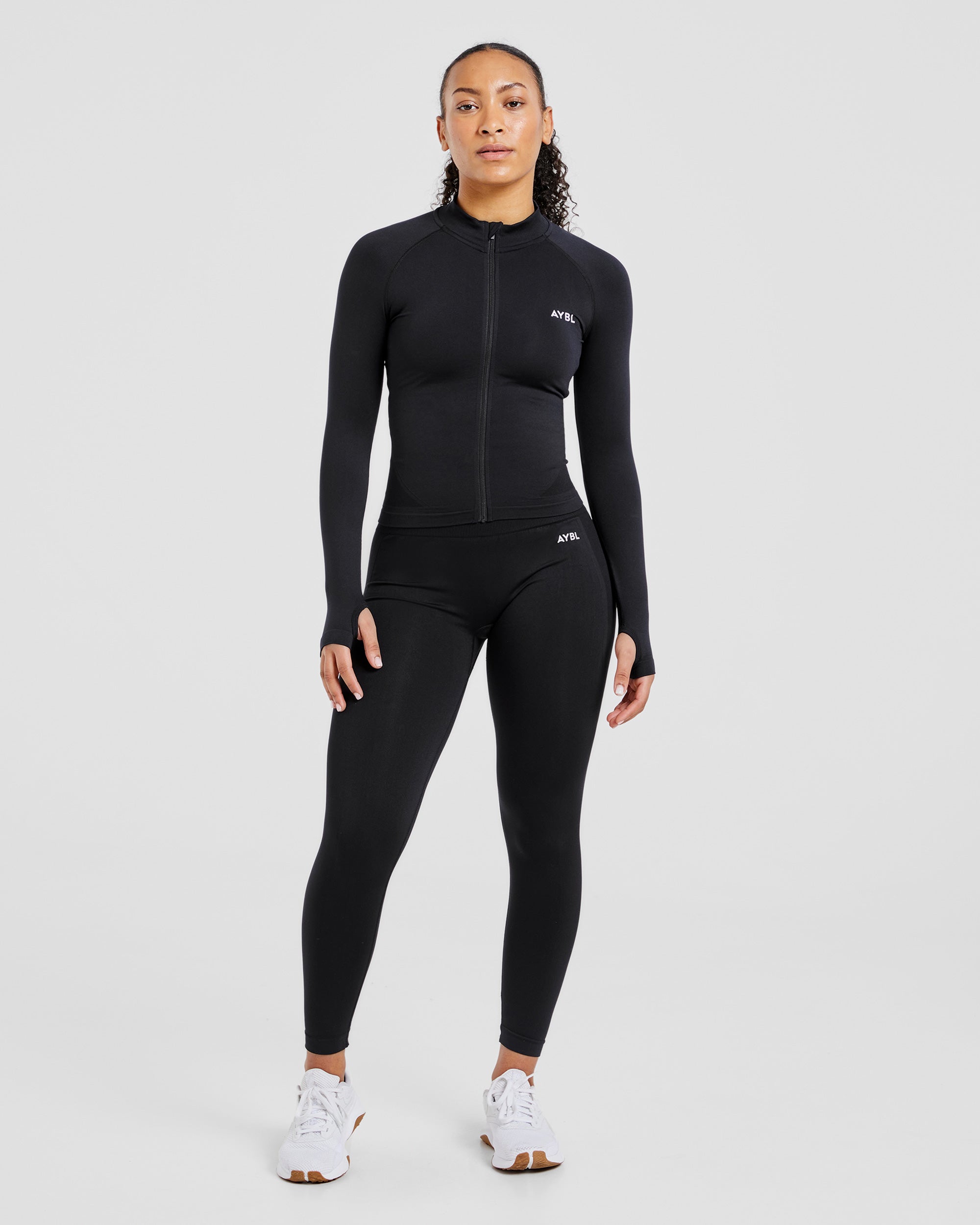 Empower Seamless Full Zip Jacket - Zwart