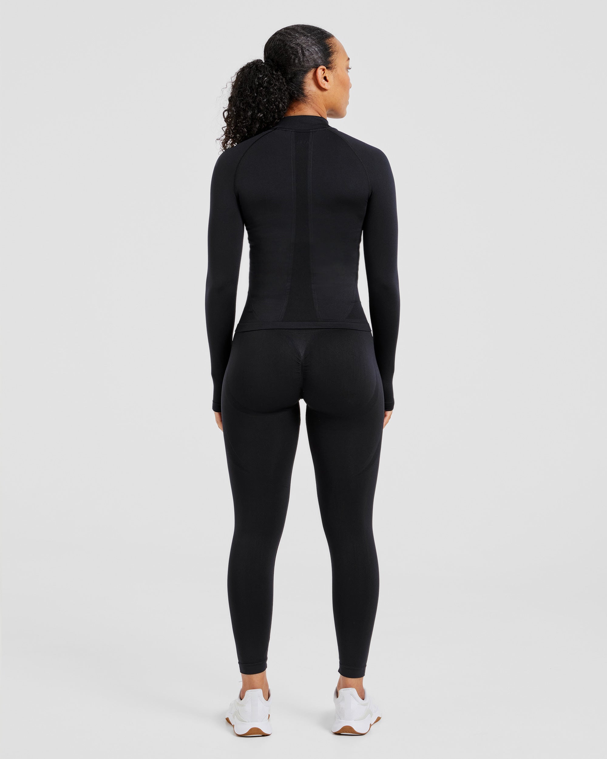 Empower Seamless Full Zip Jacket - Zwart