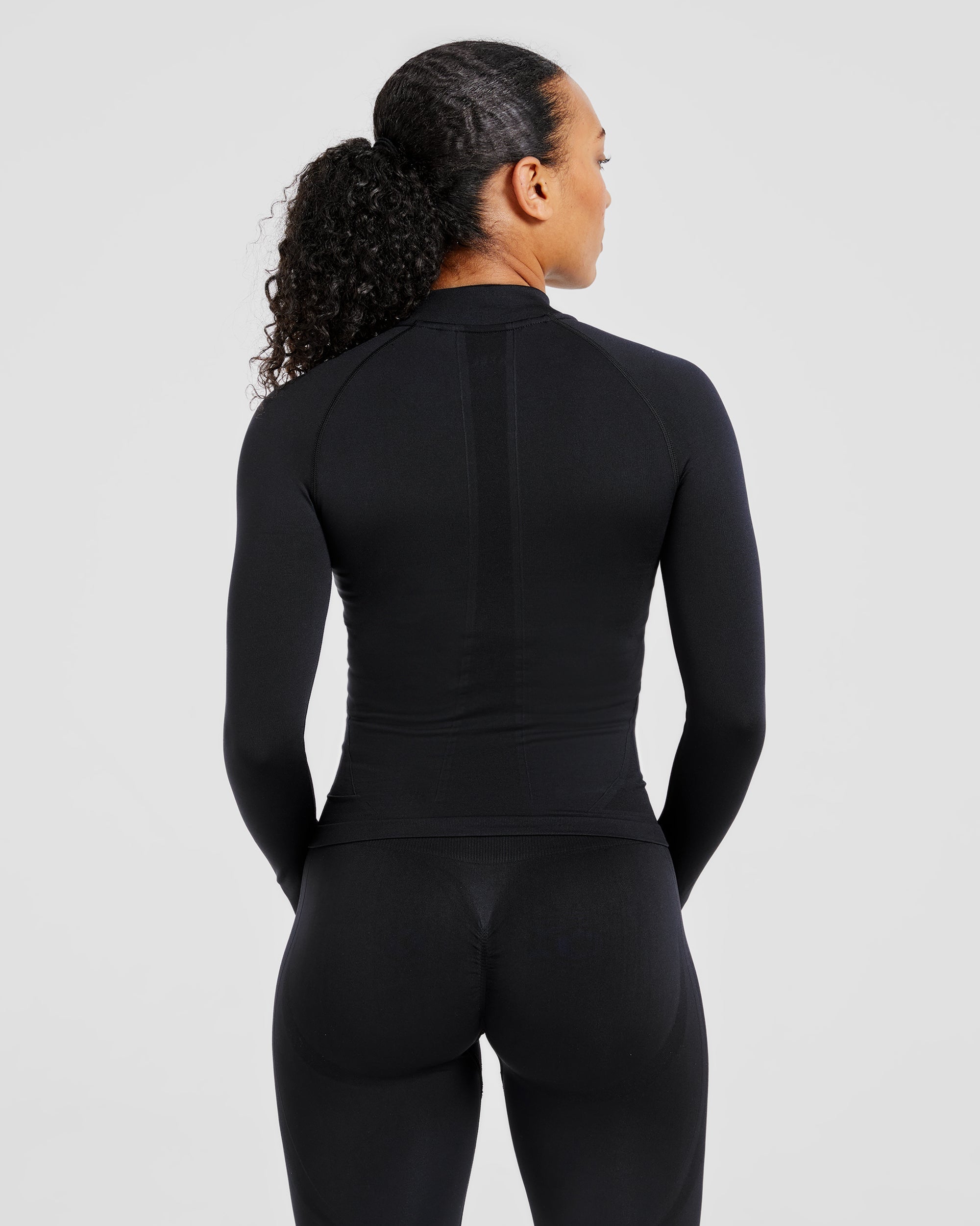 Empower Seamless Full Zip Jacket - Zwart