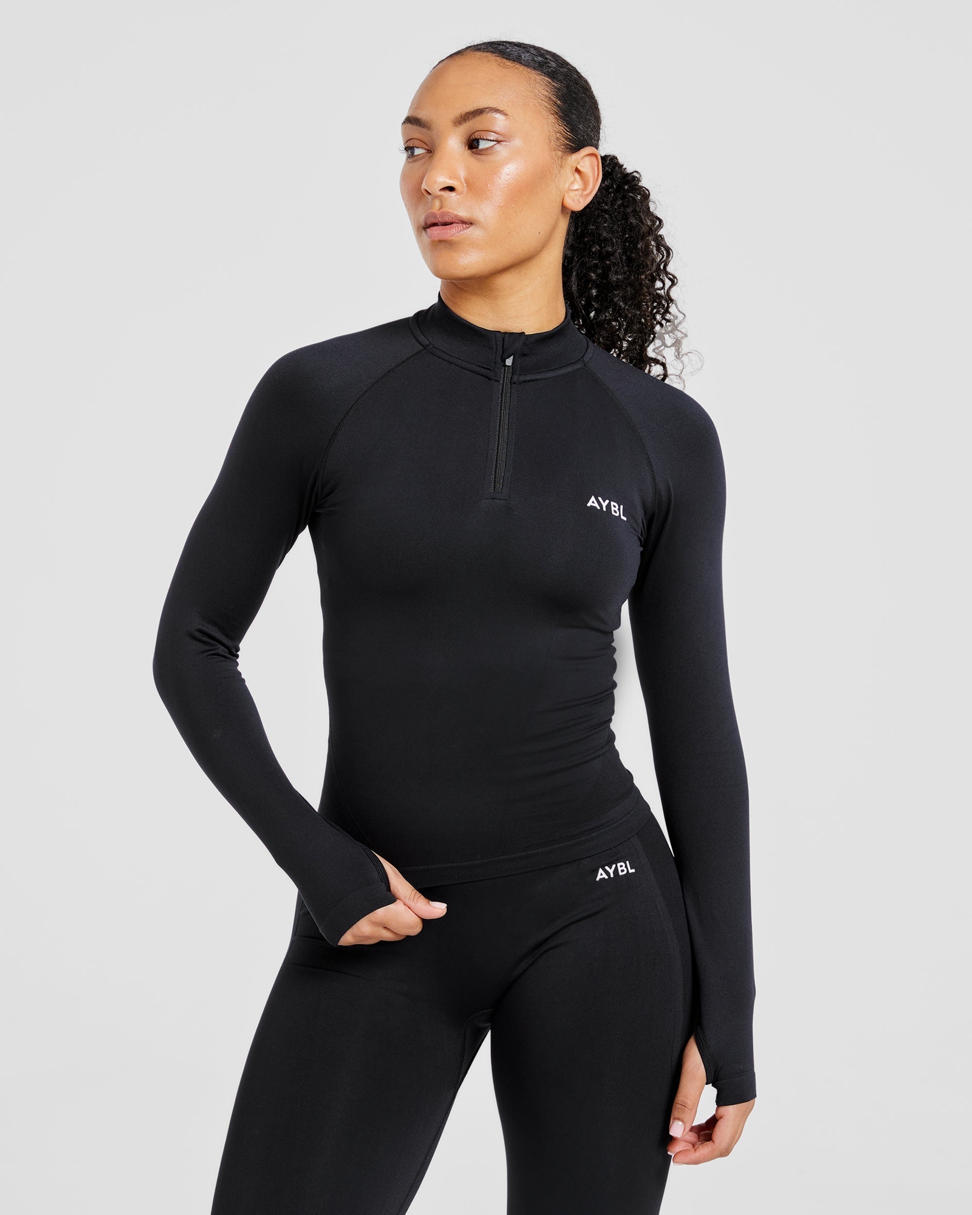 Empower Seamless 1/2 Zip Jacket - Zwart