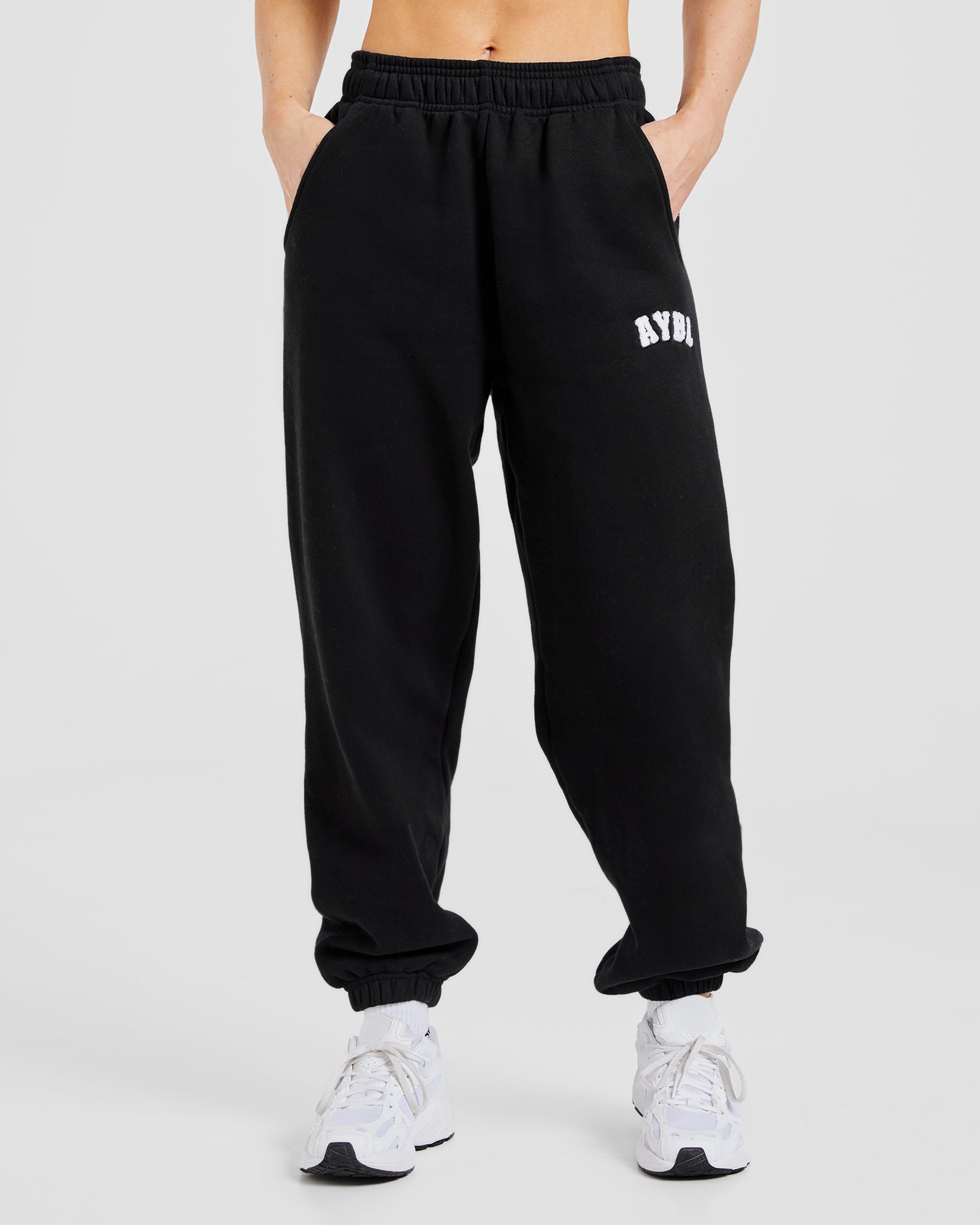 Varsity Oversized Joggers - Zwart