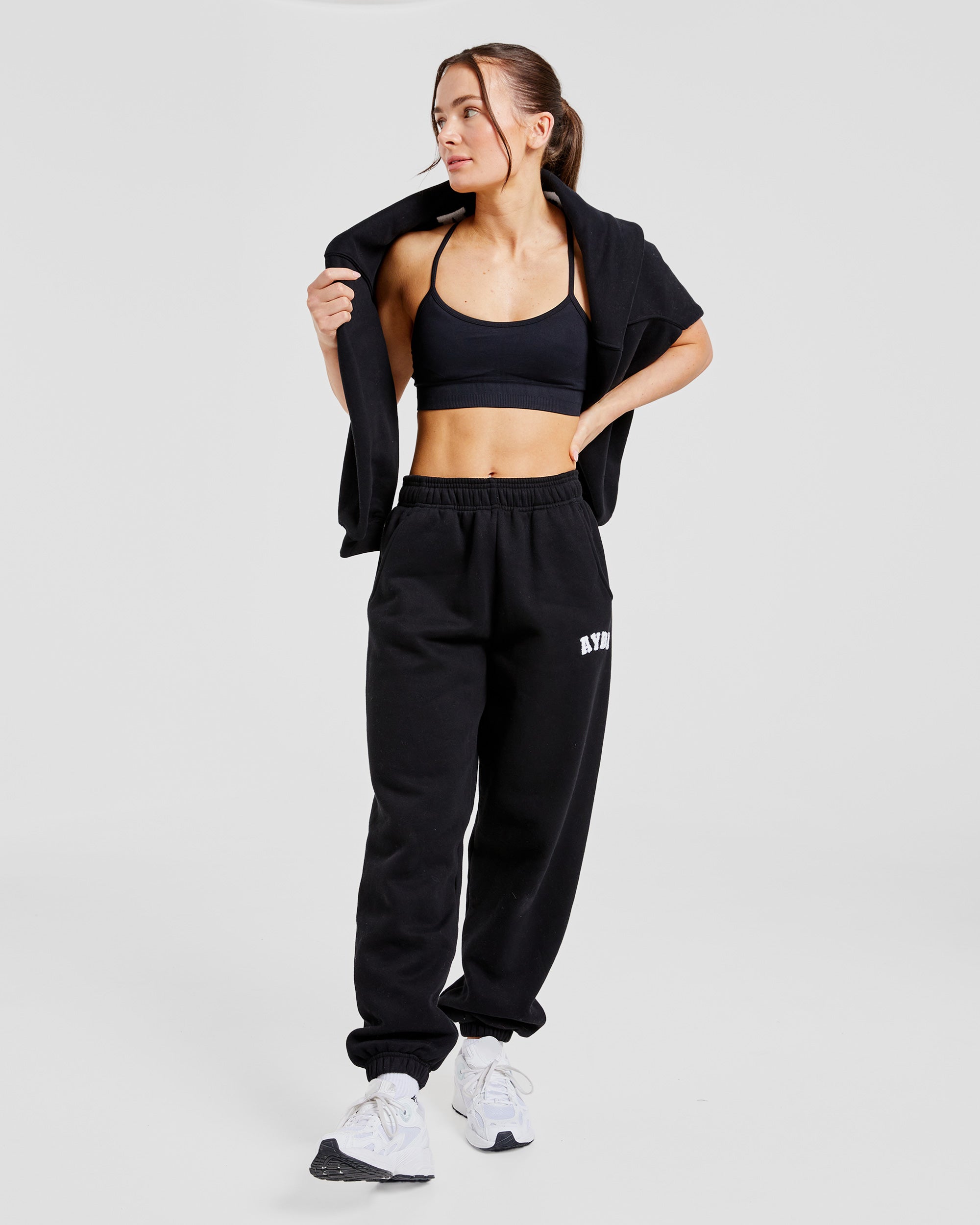 Varsity Oversized Joggers - Zwart