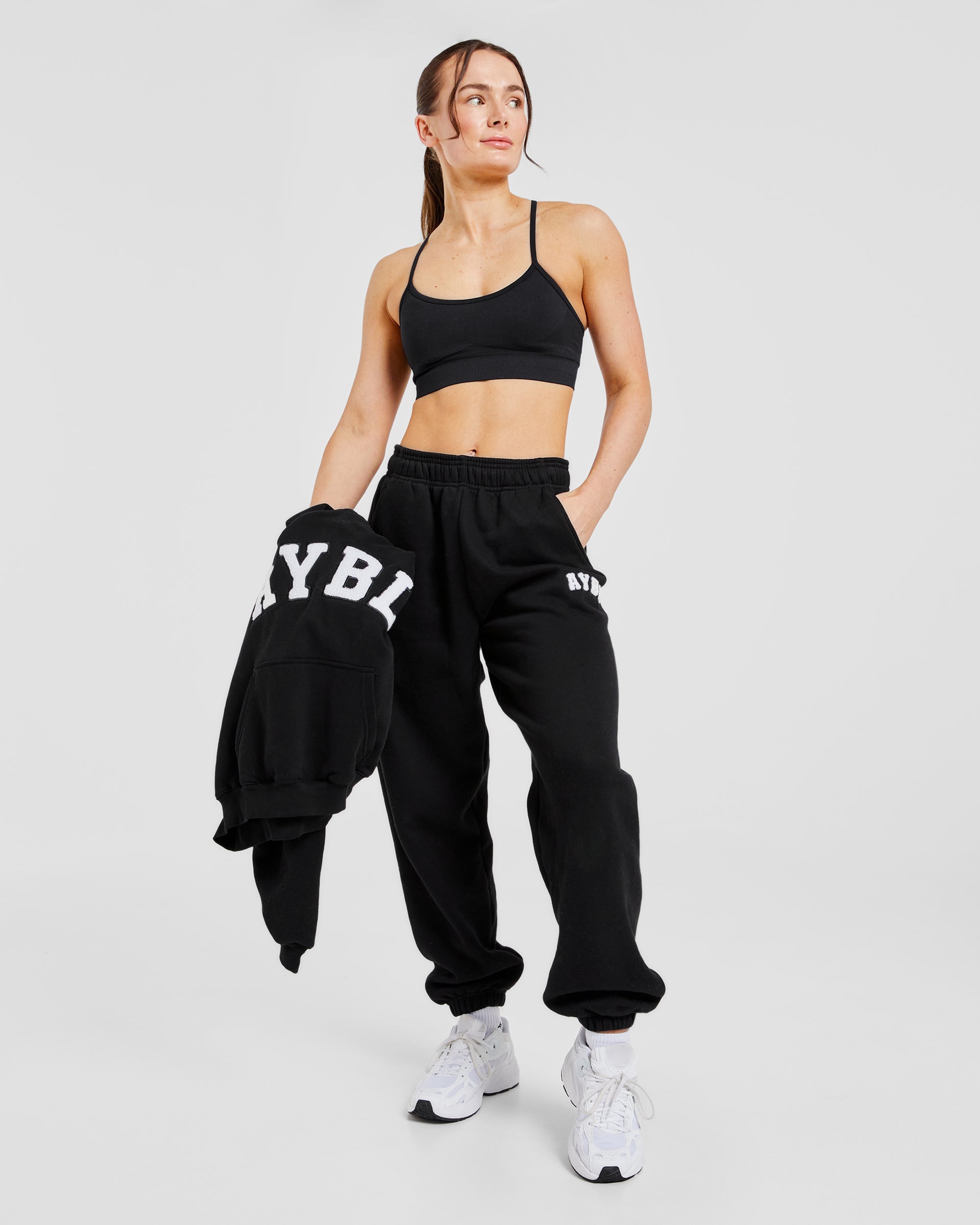 Varsity Oversized Joggers - Zwart