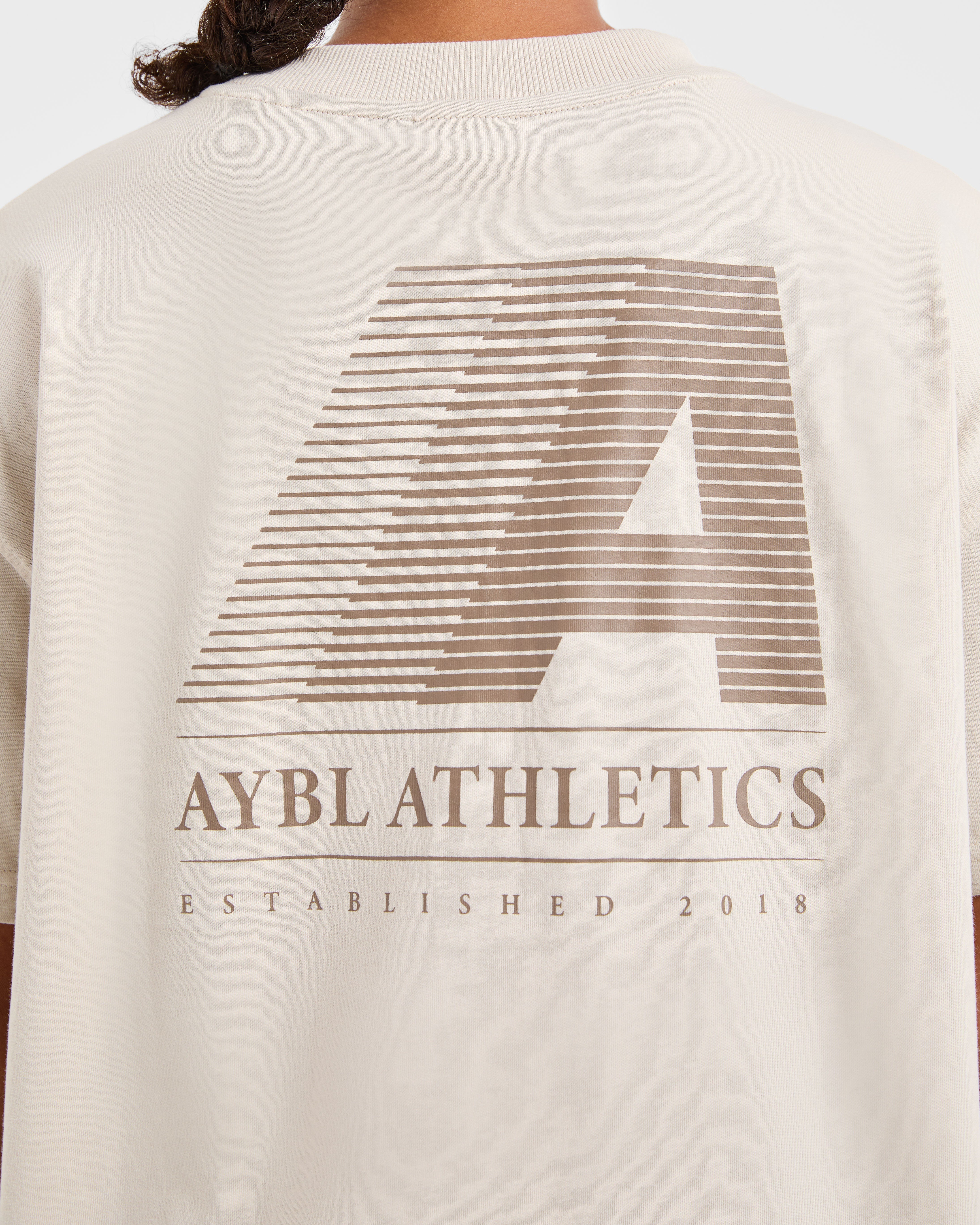 Retro Athletics Oversized T Shirt - Zand