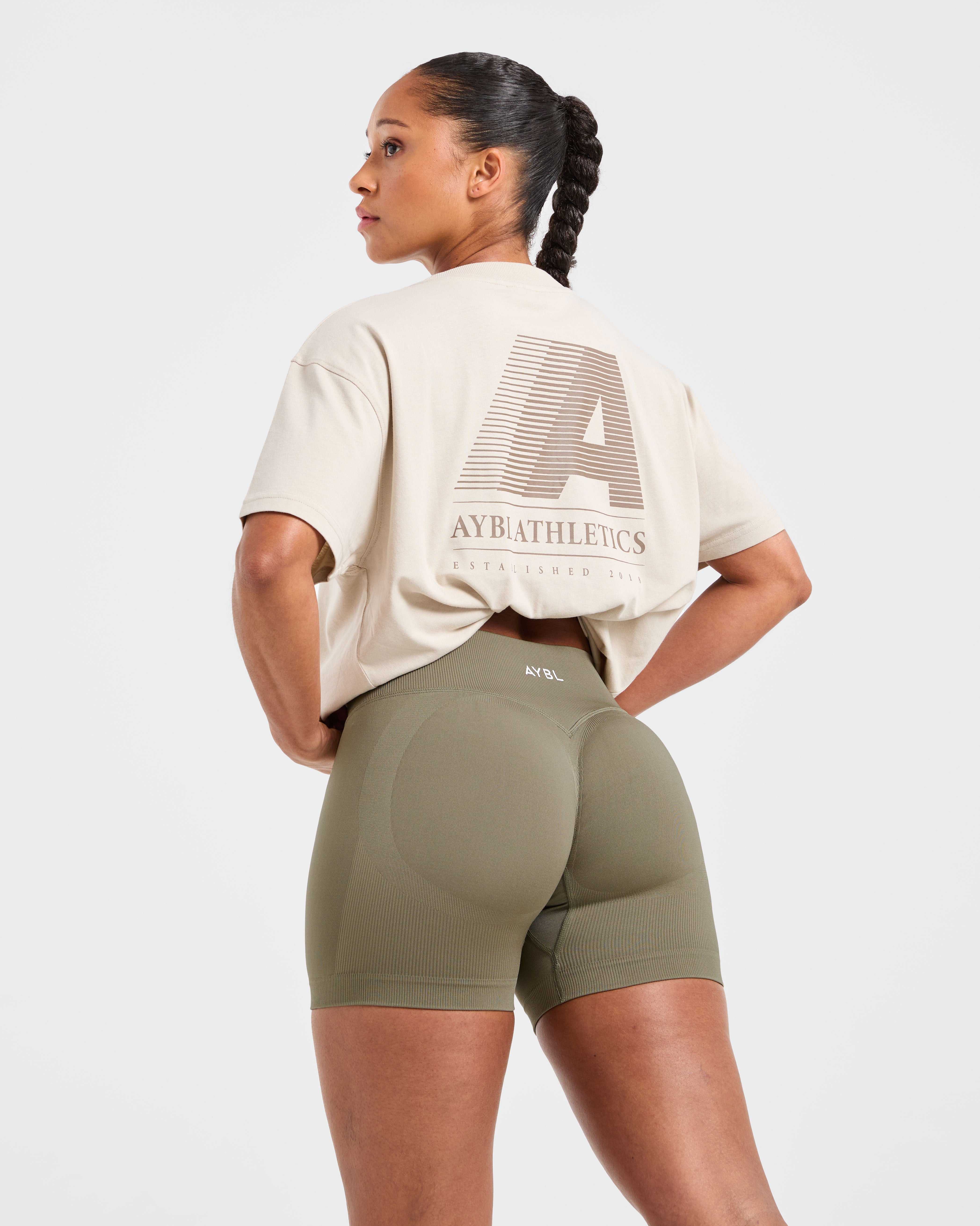 Retro Athletics Oversized T Shirt - Zand