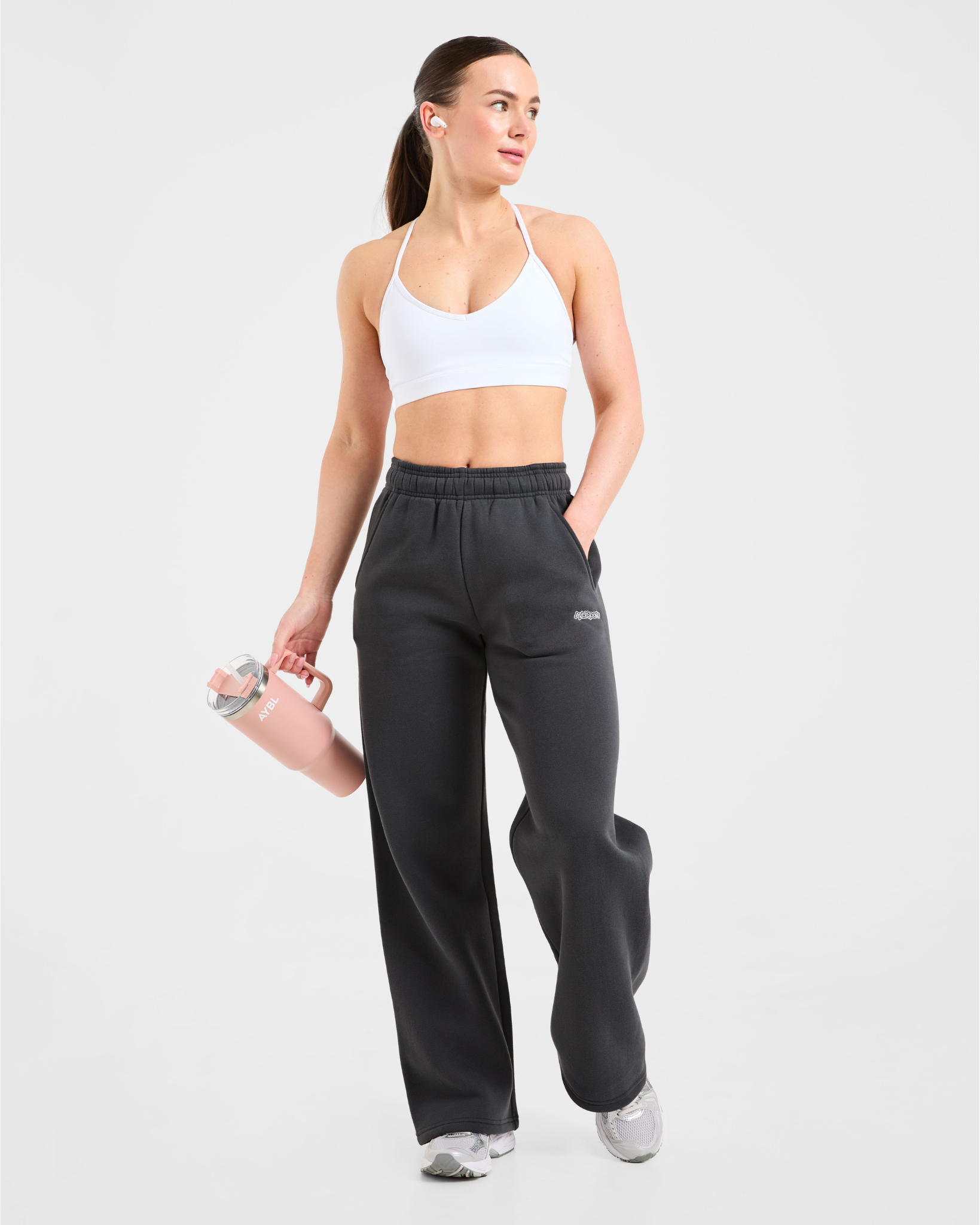 AYBL Sports Outline Oversized Straight Leg Joggers - Charcoal