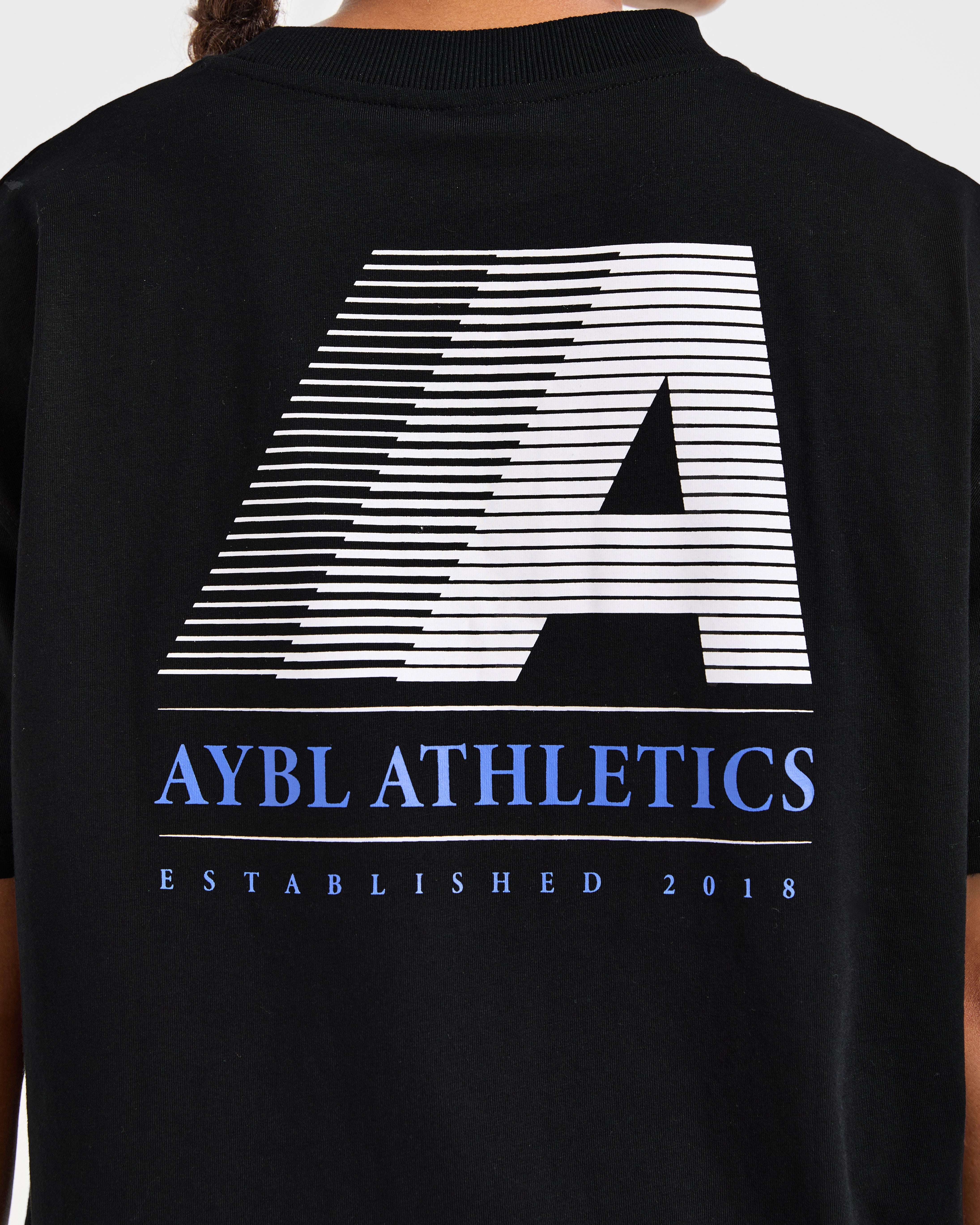 Retro Athletics Oversized T Shirt - Zwart