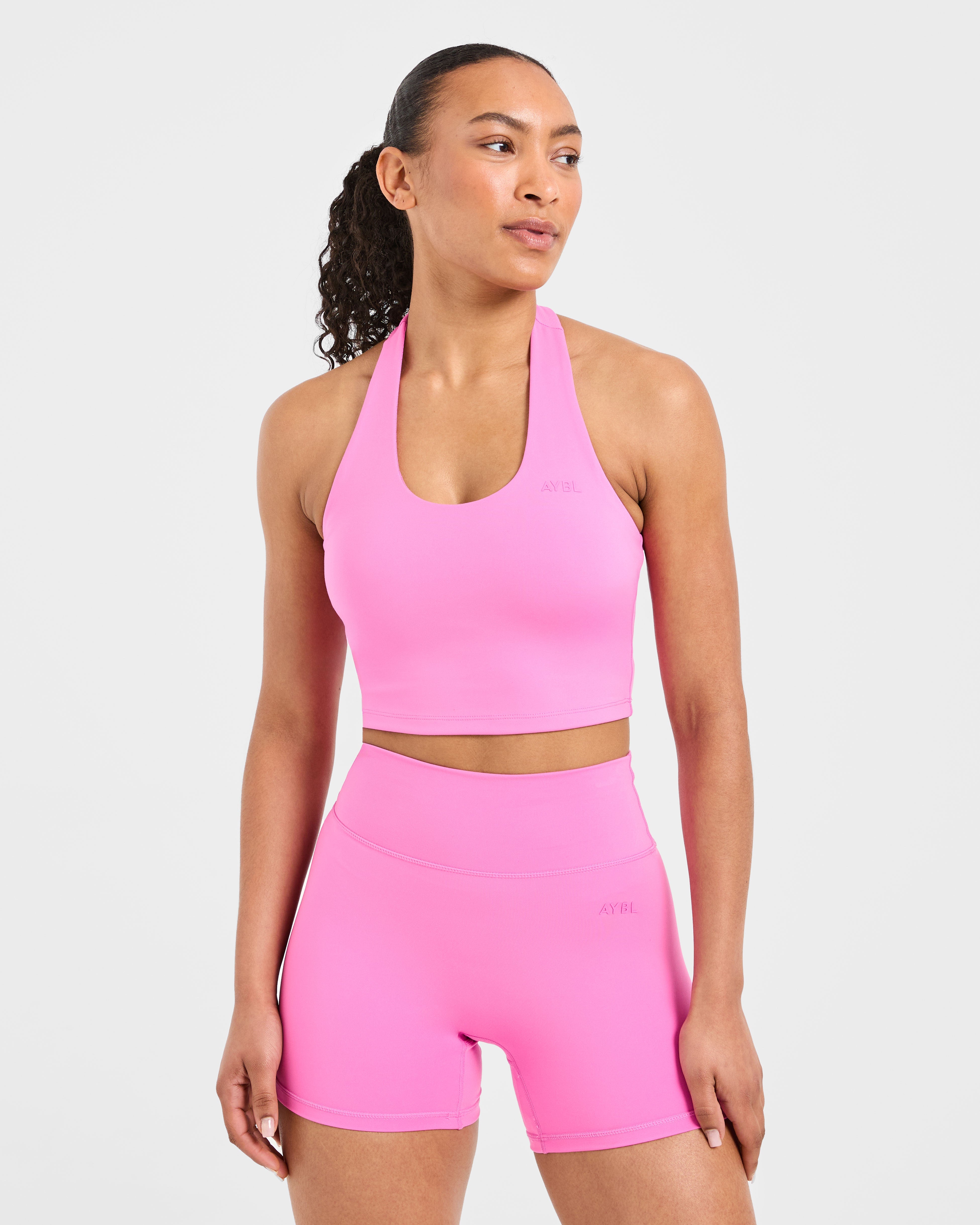 Staple Halterneck Crop Top - Summer Roze