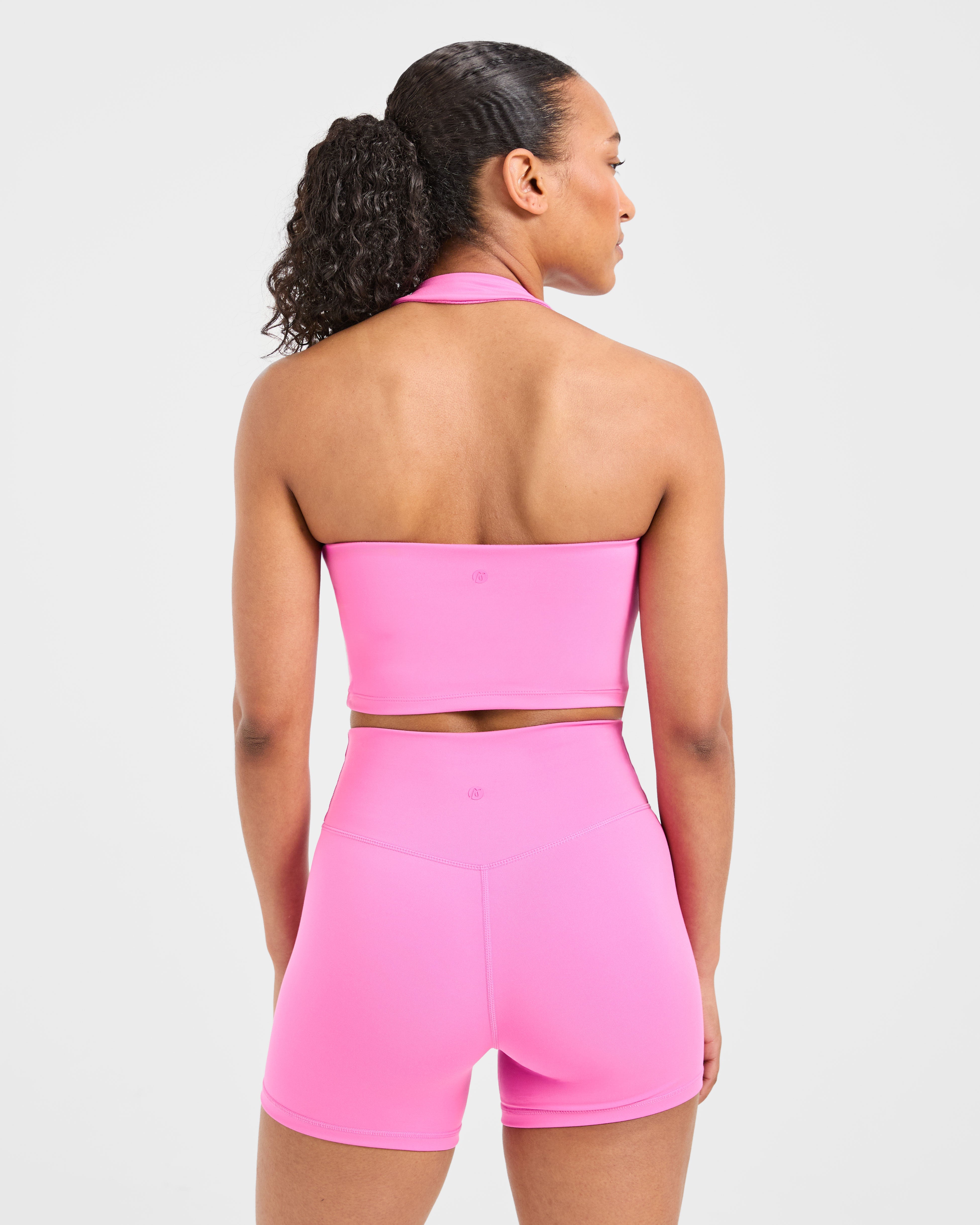 Staple Halterneck Crop Top - Summer Roze