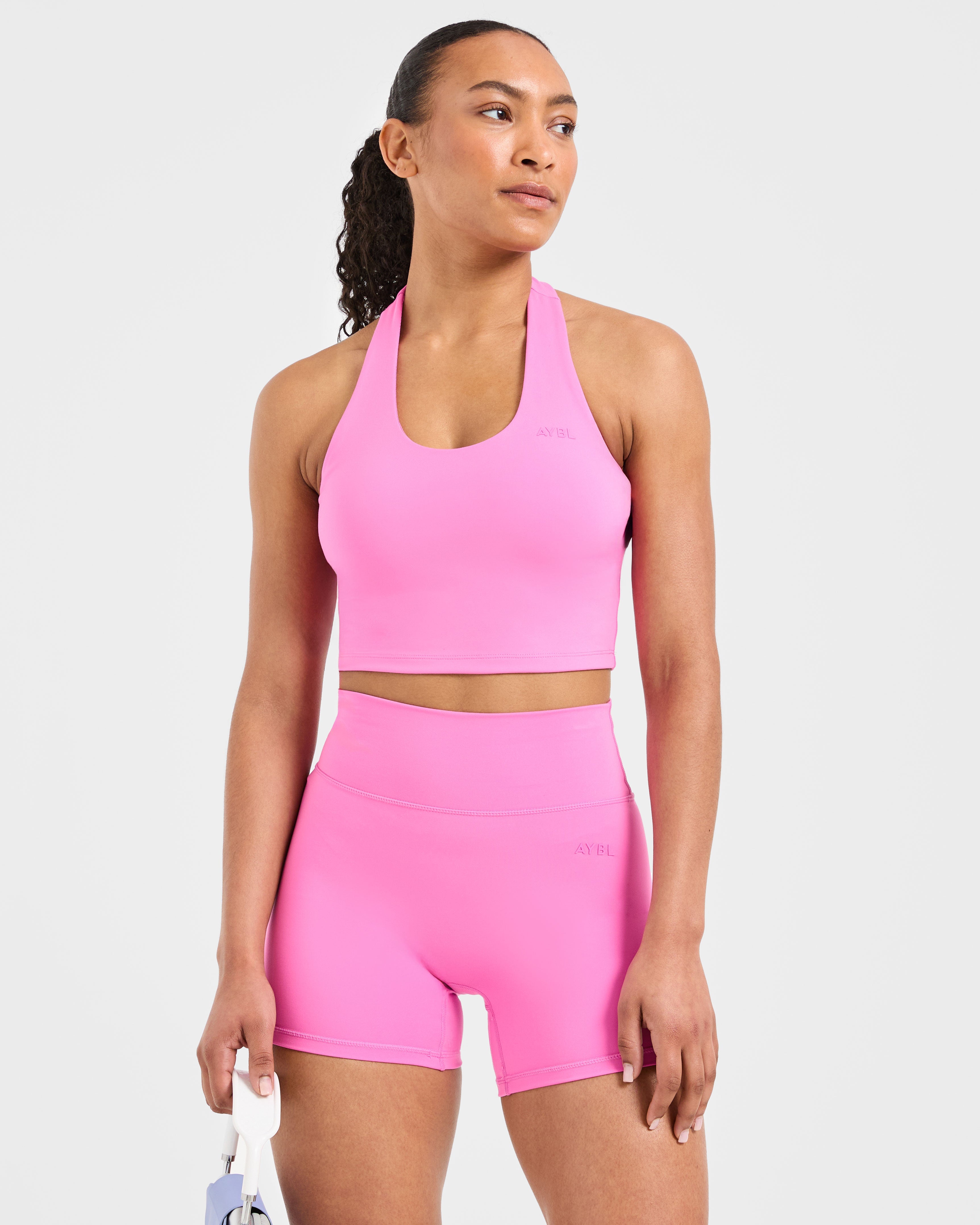 Staple Halterneck Crop Top - Summer Roze