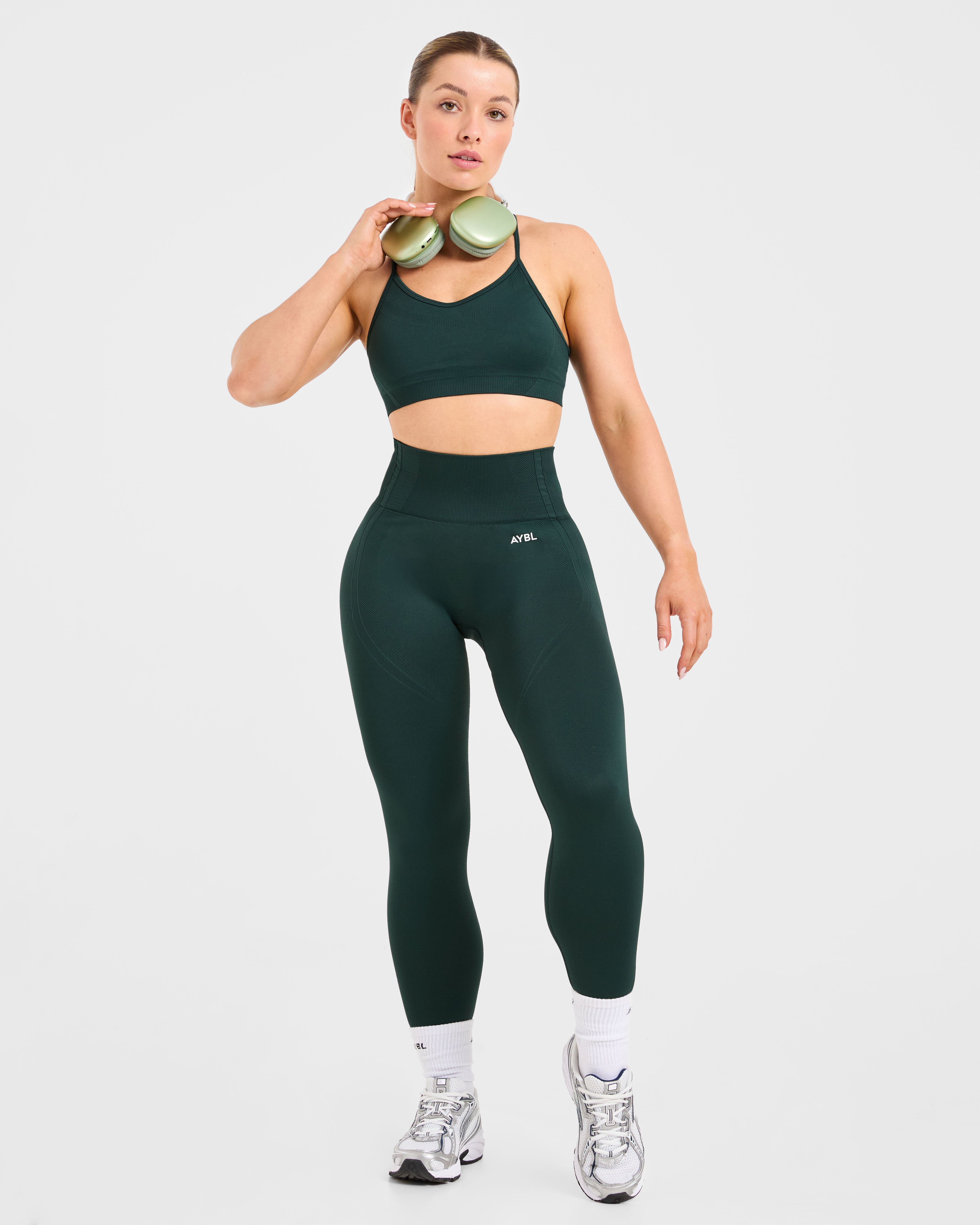 Balance V3 Seamless Strappy Sports Bra - Dark Groen