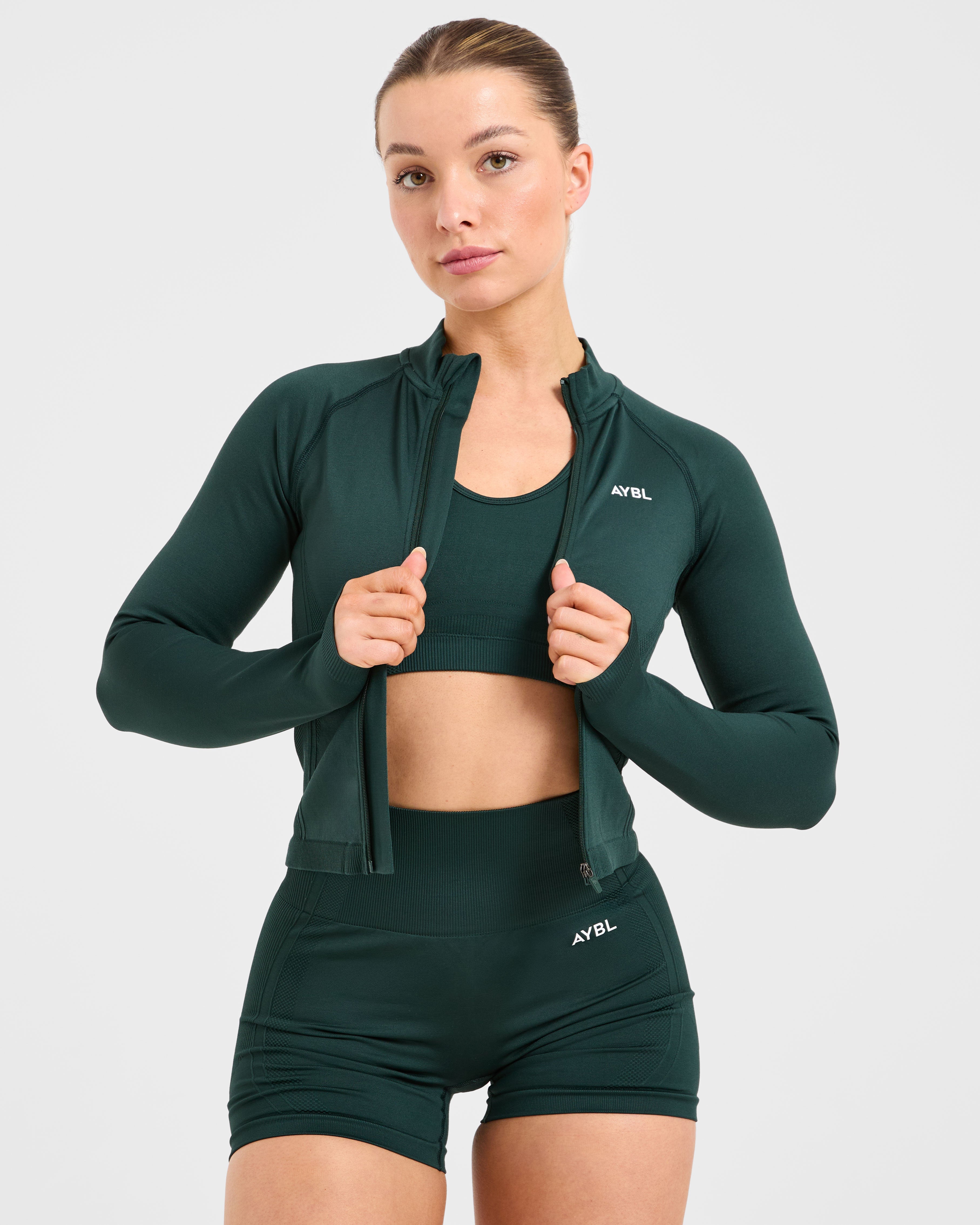 Balance V3 Seamless Zip Jacket - Dark Groen