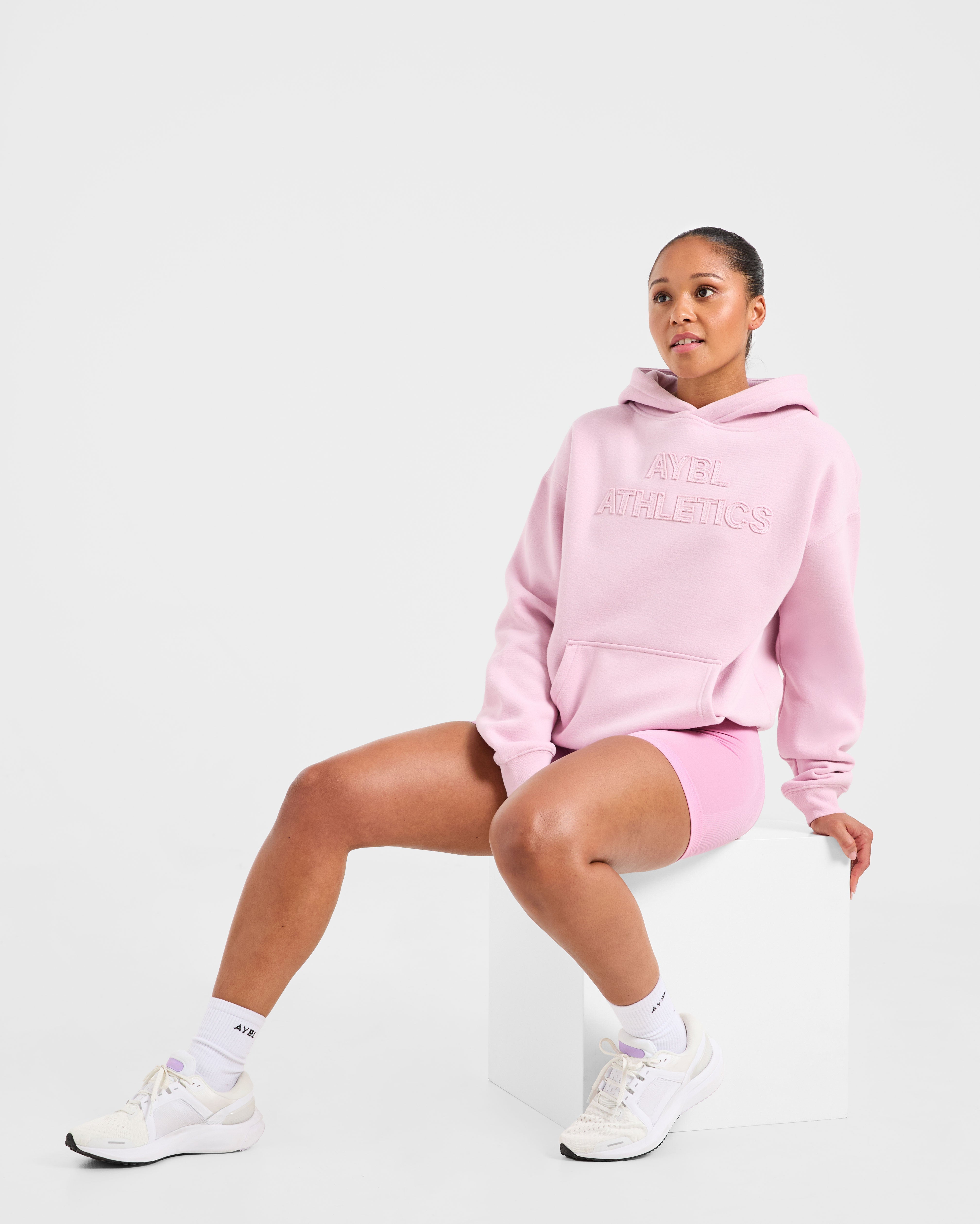 Athletics Applique Oversized Hoodie - Sugar Roze
