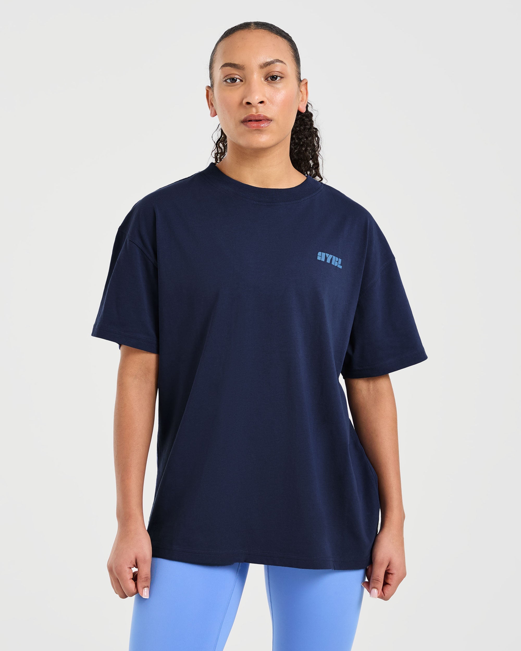 Athletics Retro Oversized T Shirt  - Navy