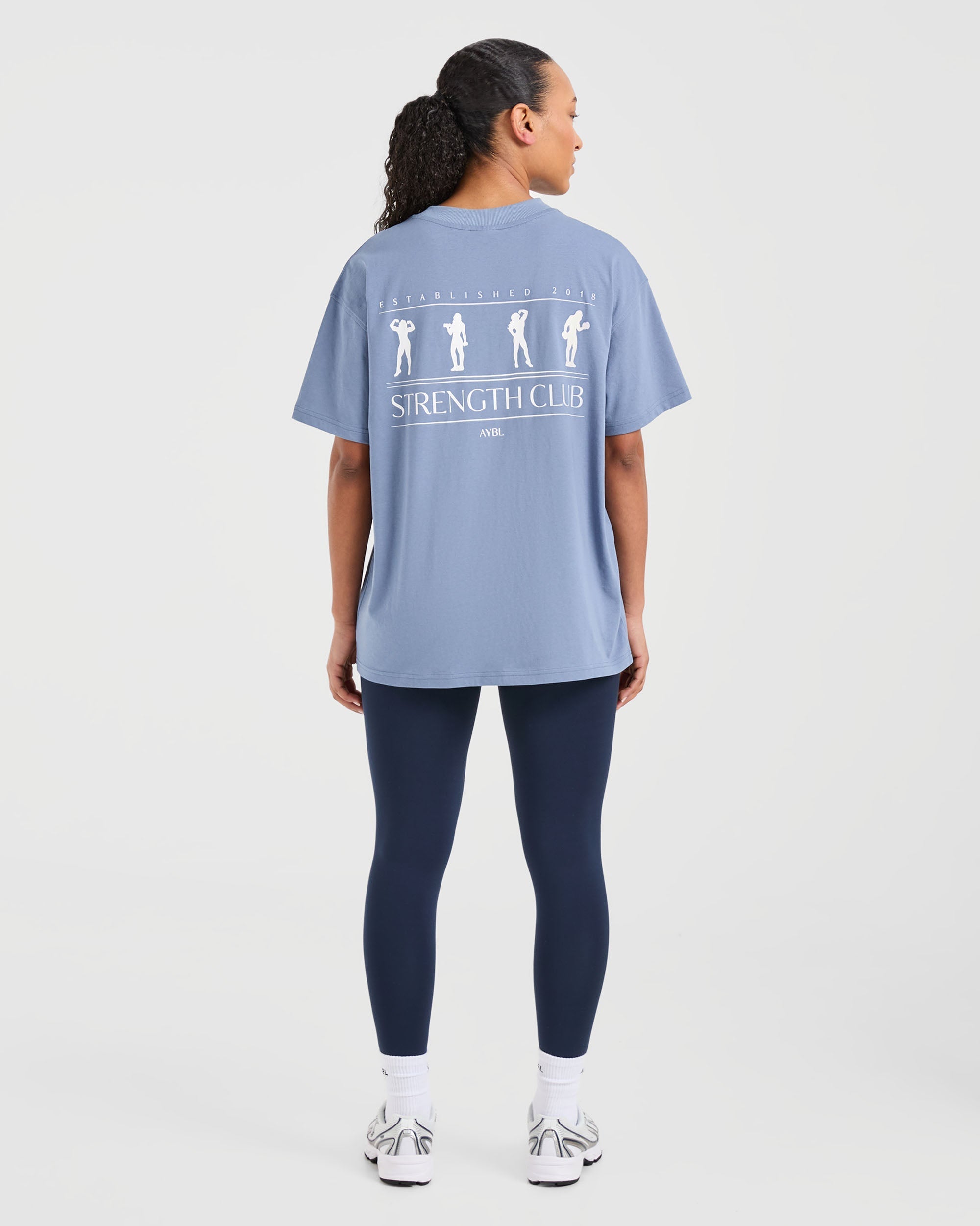 Strength Club Oversized T Shirt - Blauw