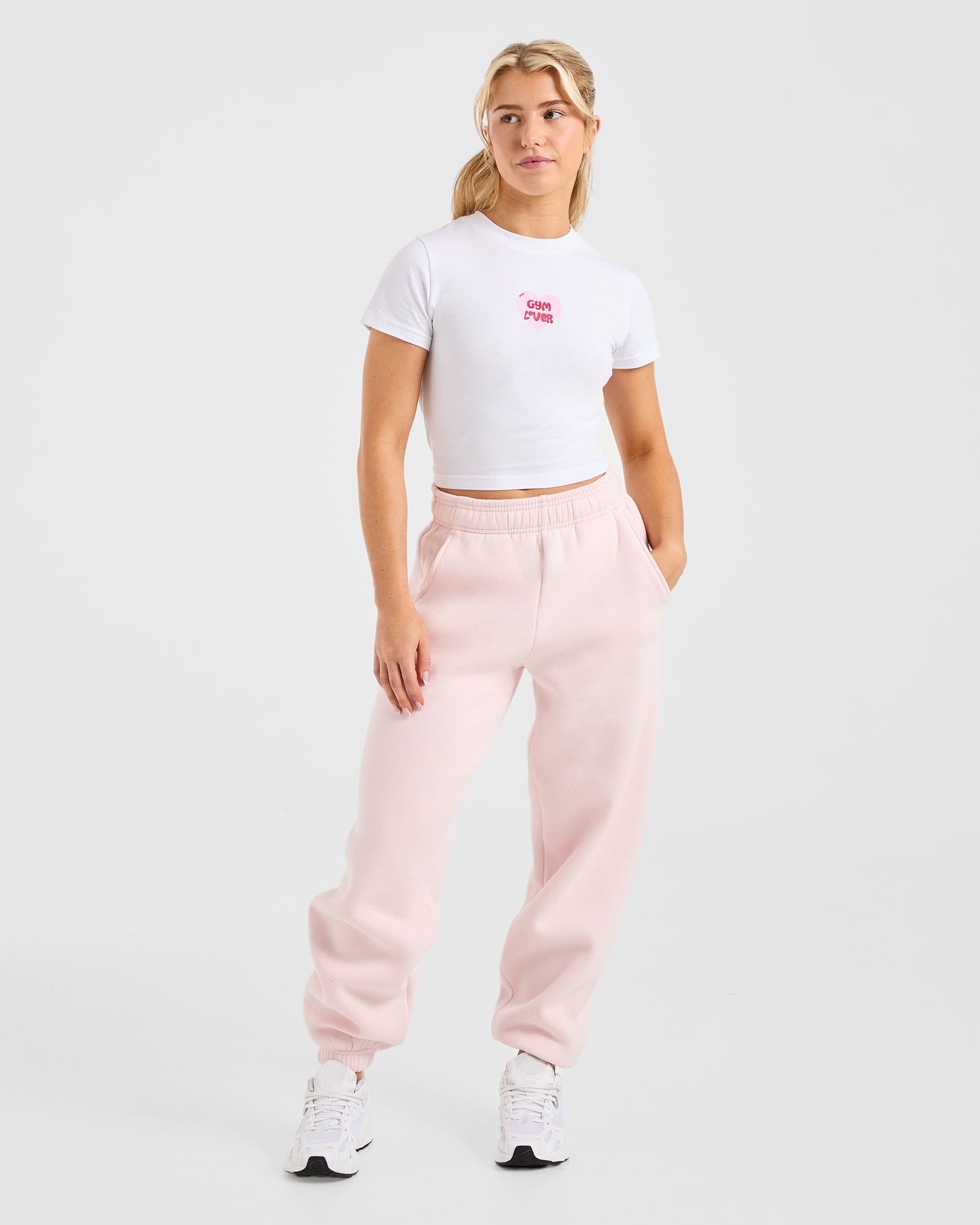 Gym Lover Baby Tee - Wit