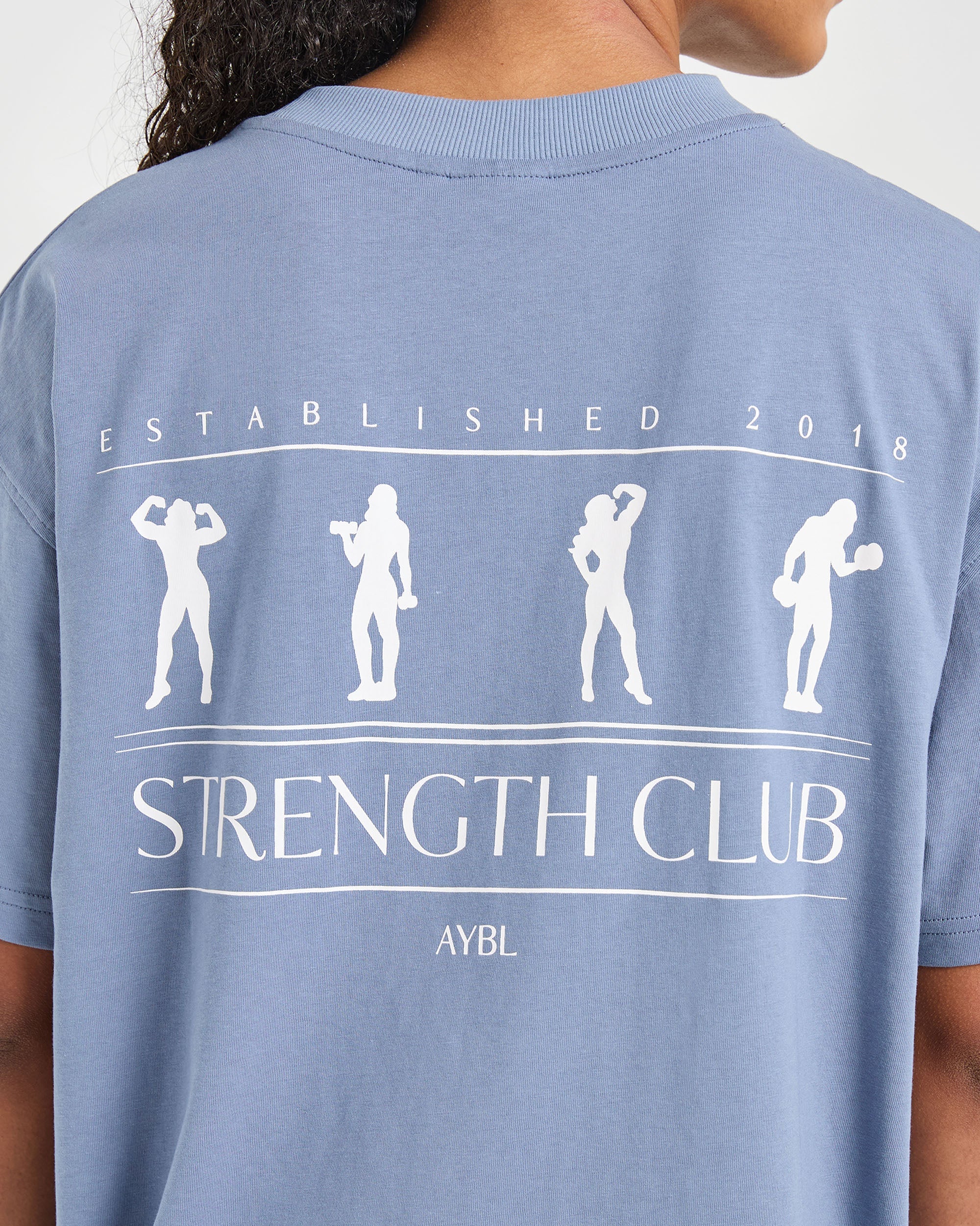 Strength Club Oversized T Shirt - Blauw