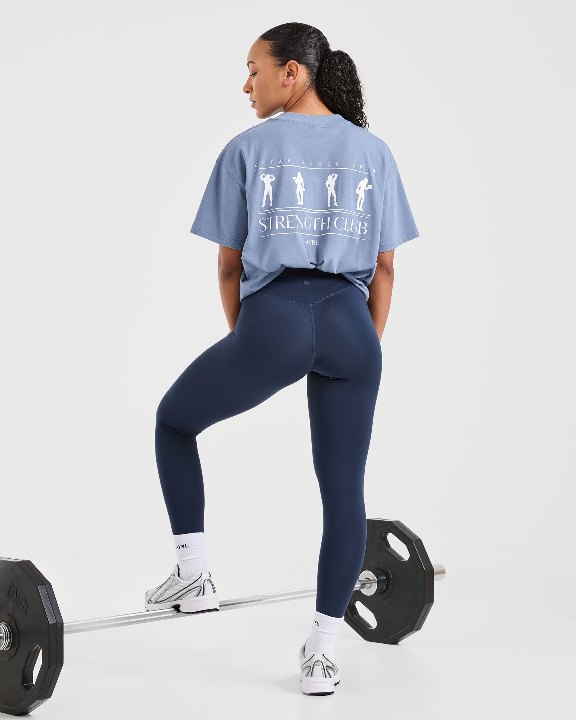 Strength Club Oversized T Shirt - Blauw