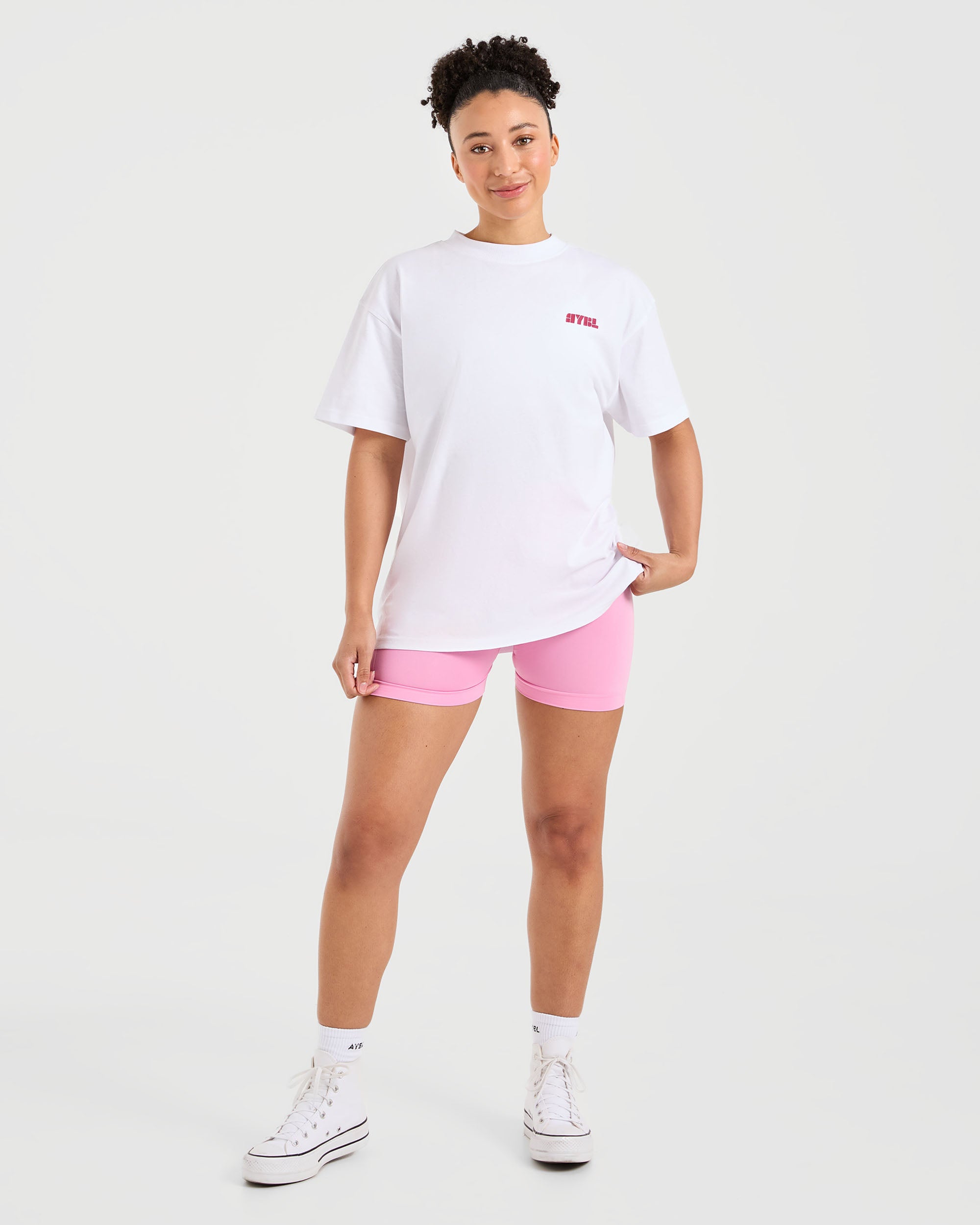 Athletics Retro Oversized T Shirt  - Wit