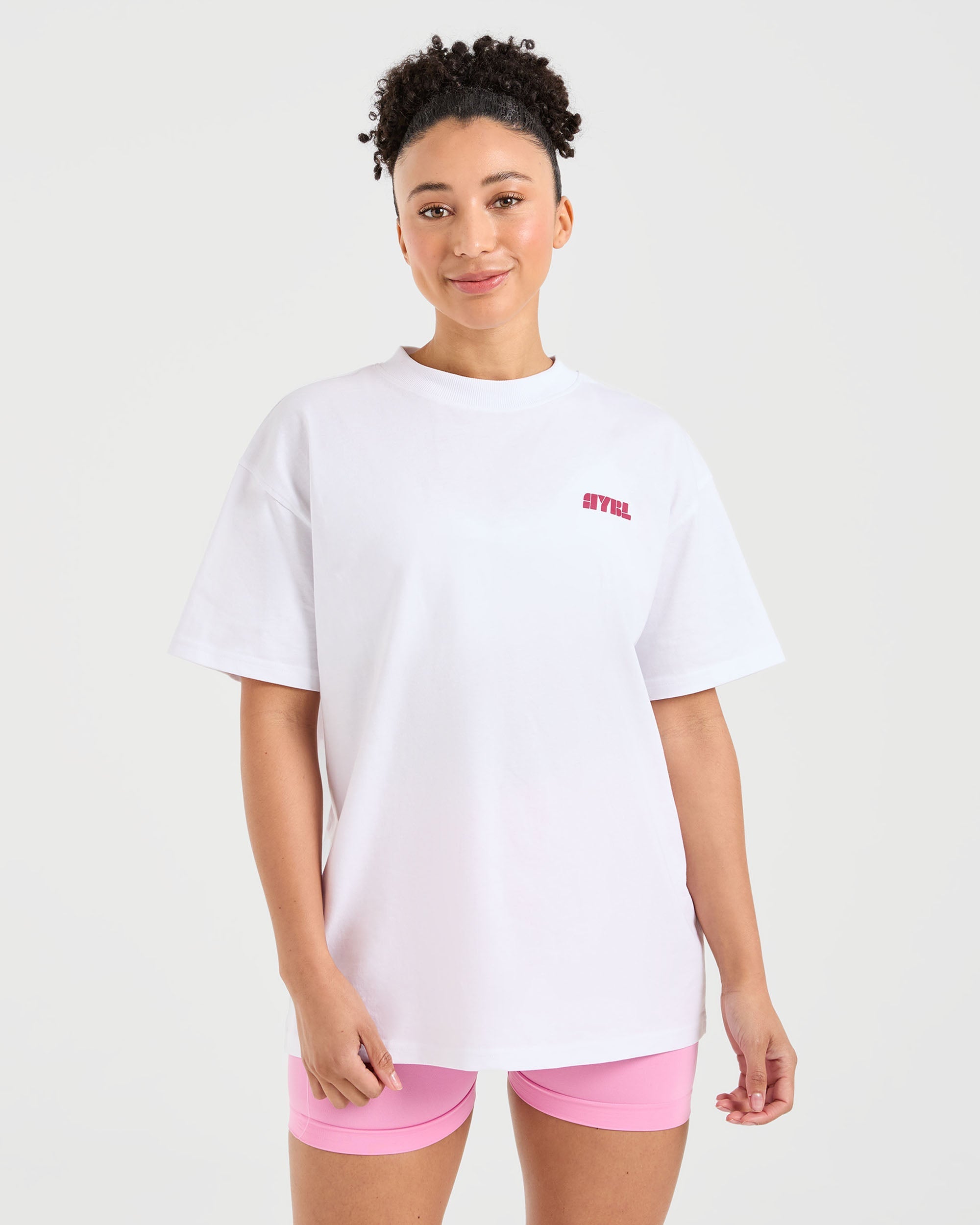 Athletics Retro Oversized T Shirt  - Wit