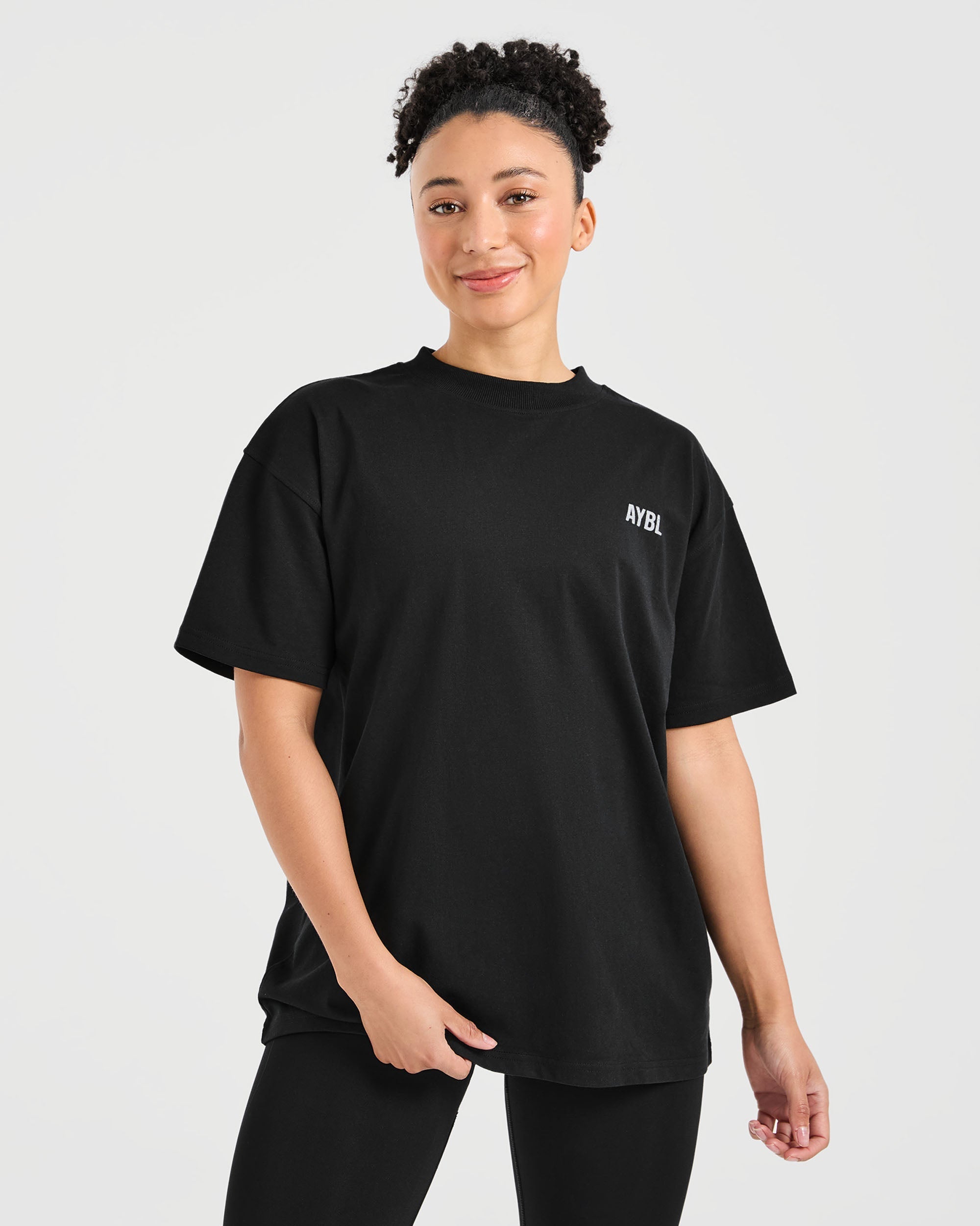 Show Up Oversized T Shirt - Zwart