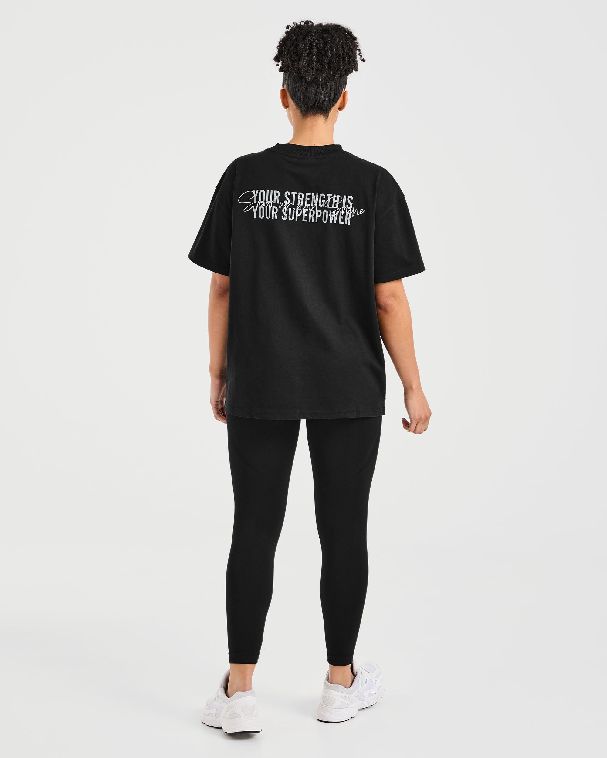 Show Up Oversized T Shirt - Zwart