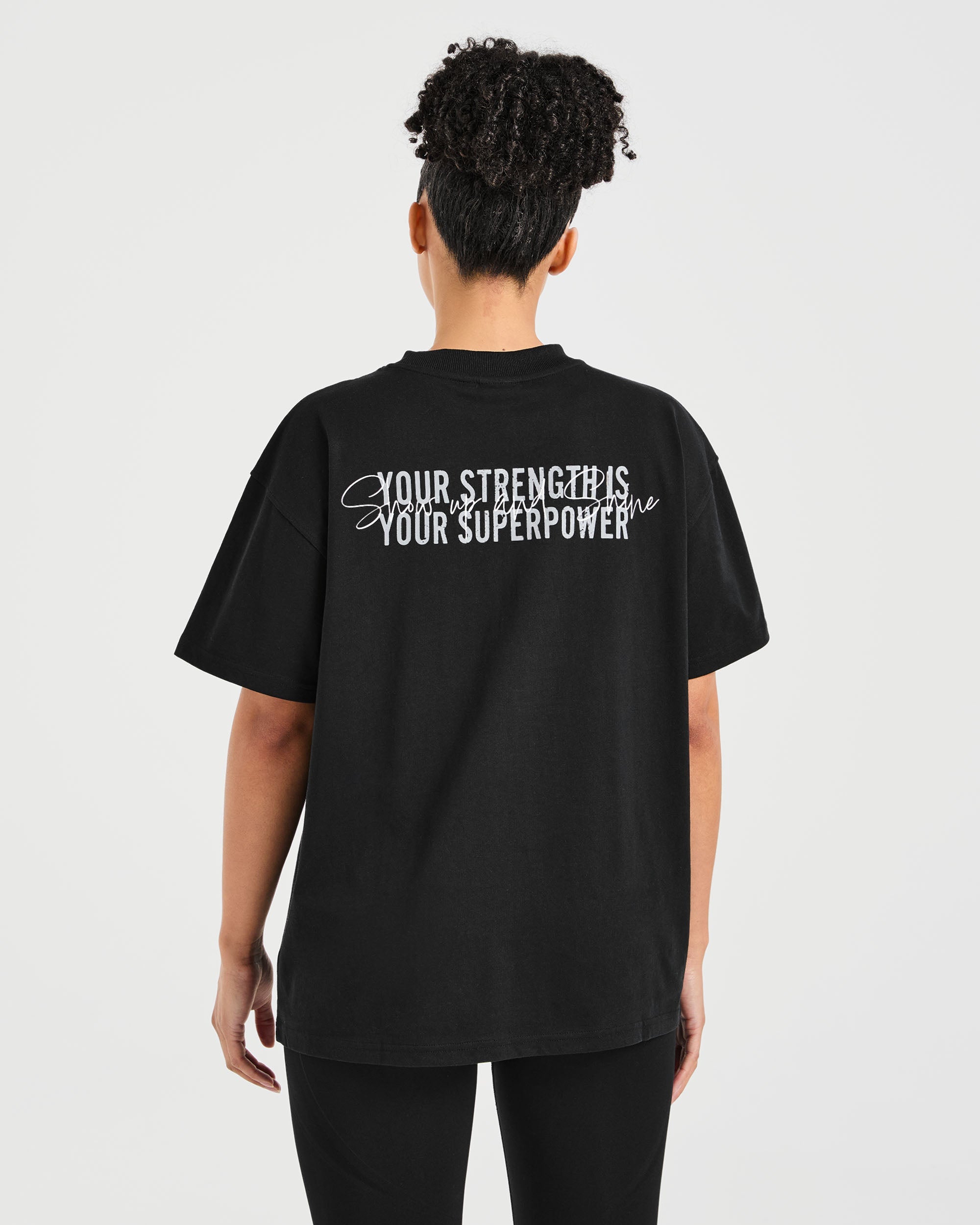 Show Up Oversized T Shirt - Zwart