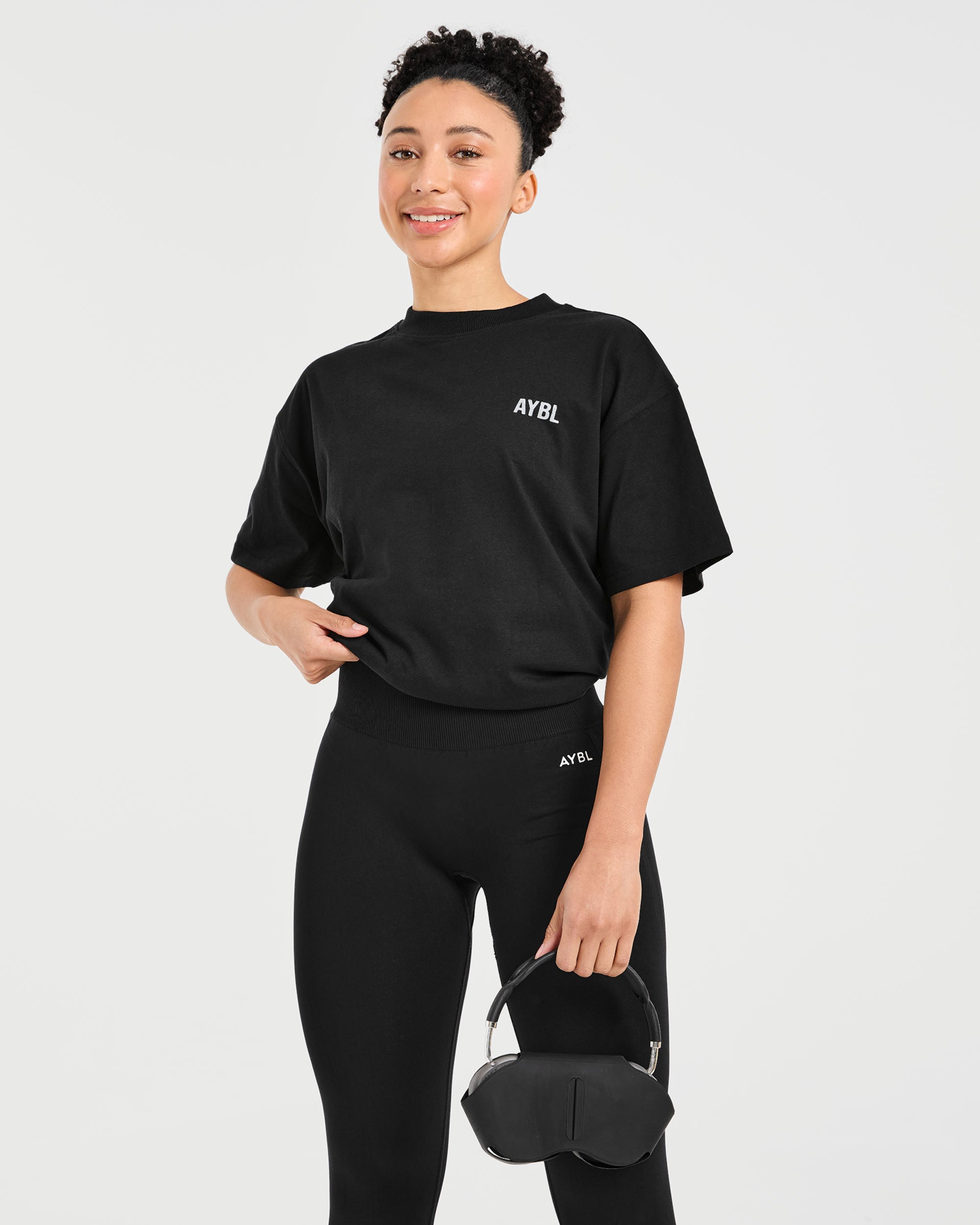 Show Up Oversized T Shirt - Zwart